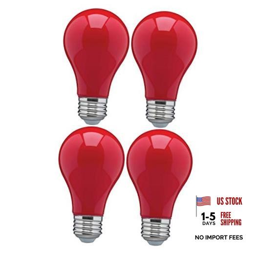 (Pack of 4) 25 Watt Ceramic Red A19 25 Watt Red INCANDESCENT (4 Pack)