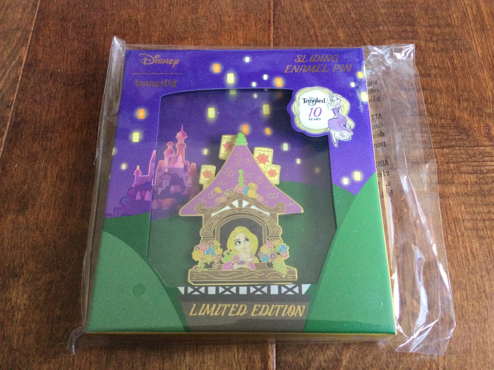 Loungefly Disney Tangled Rapunzel & Pascal Jumbo Sliding Pin Limited Edition New