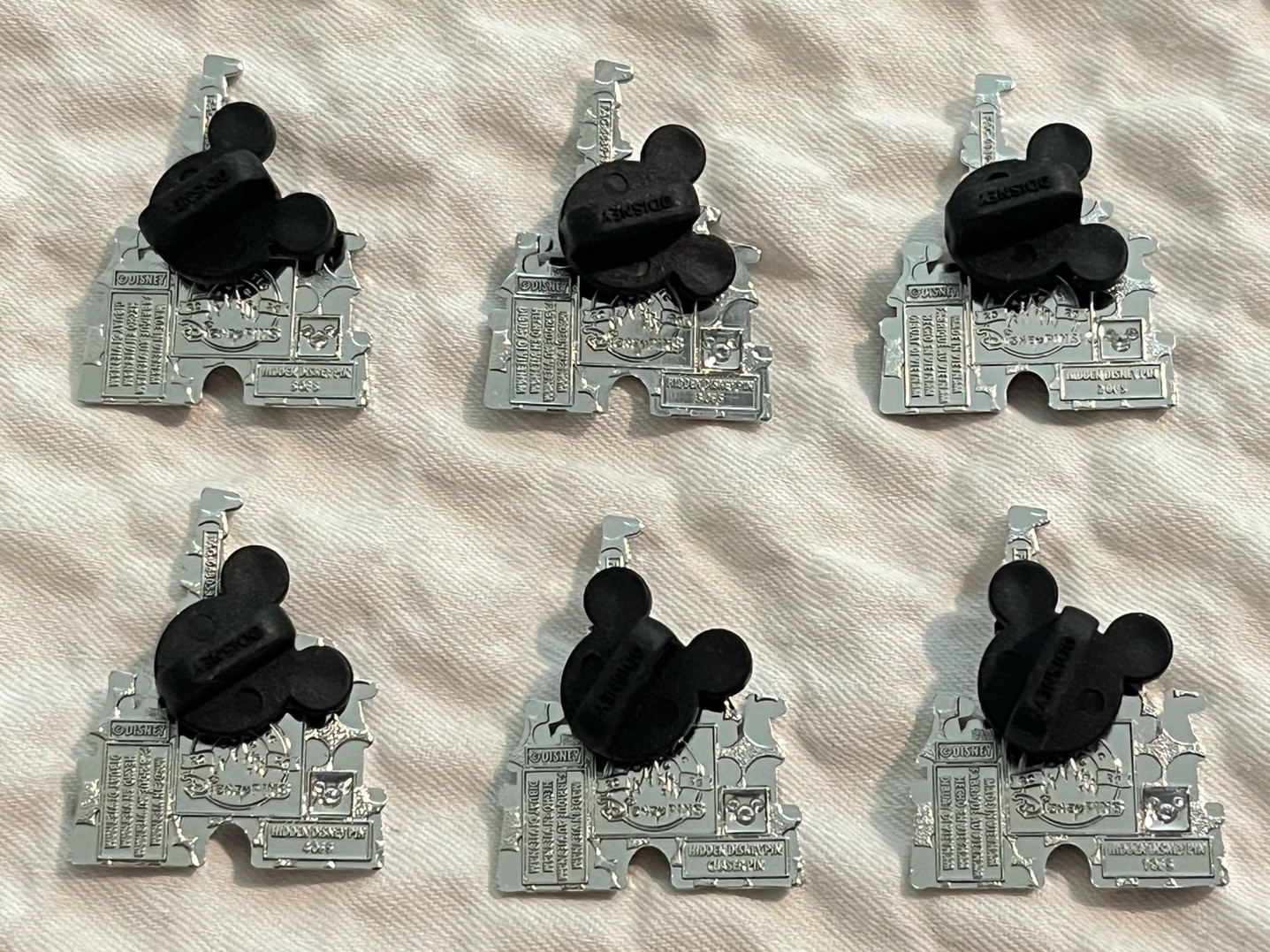 2026 Disney Castle Pins Hidden Mickey Wave A Complete Set Of 6 Pins W Chaser NEW