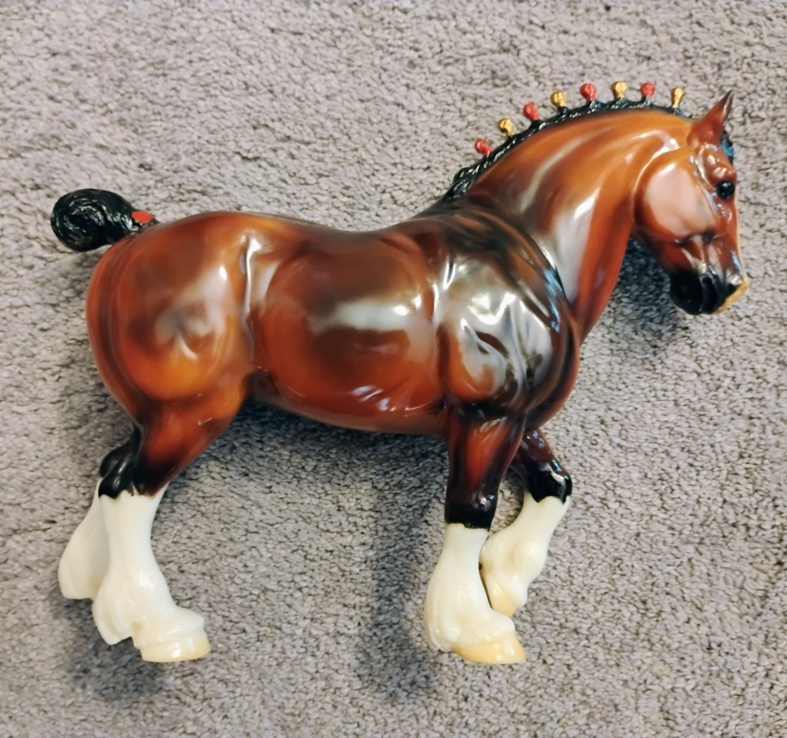 Retired Breyer Horse #1202 Glossy Shaded Red Bay Clydesdale Stallion Draft