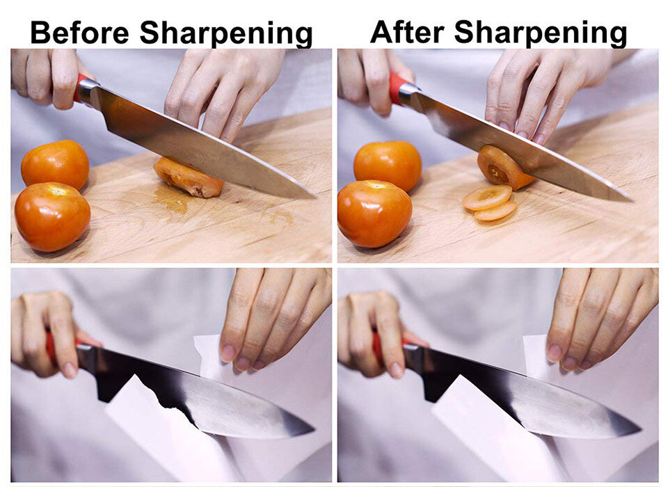 Whetstone Sharpening Stone Set Knife Sharpener 400/1000 3000/8000 Grit w/ Holder