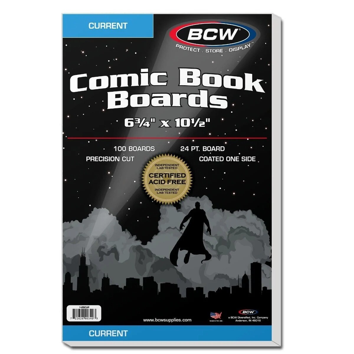 100 BCW Current / Modern Comic Book Bags Sleeves + Acid Free Back Boards New