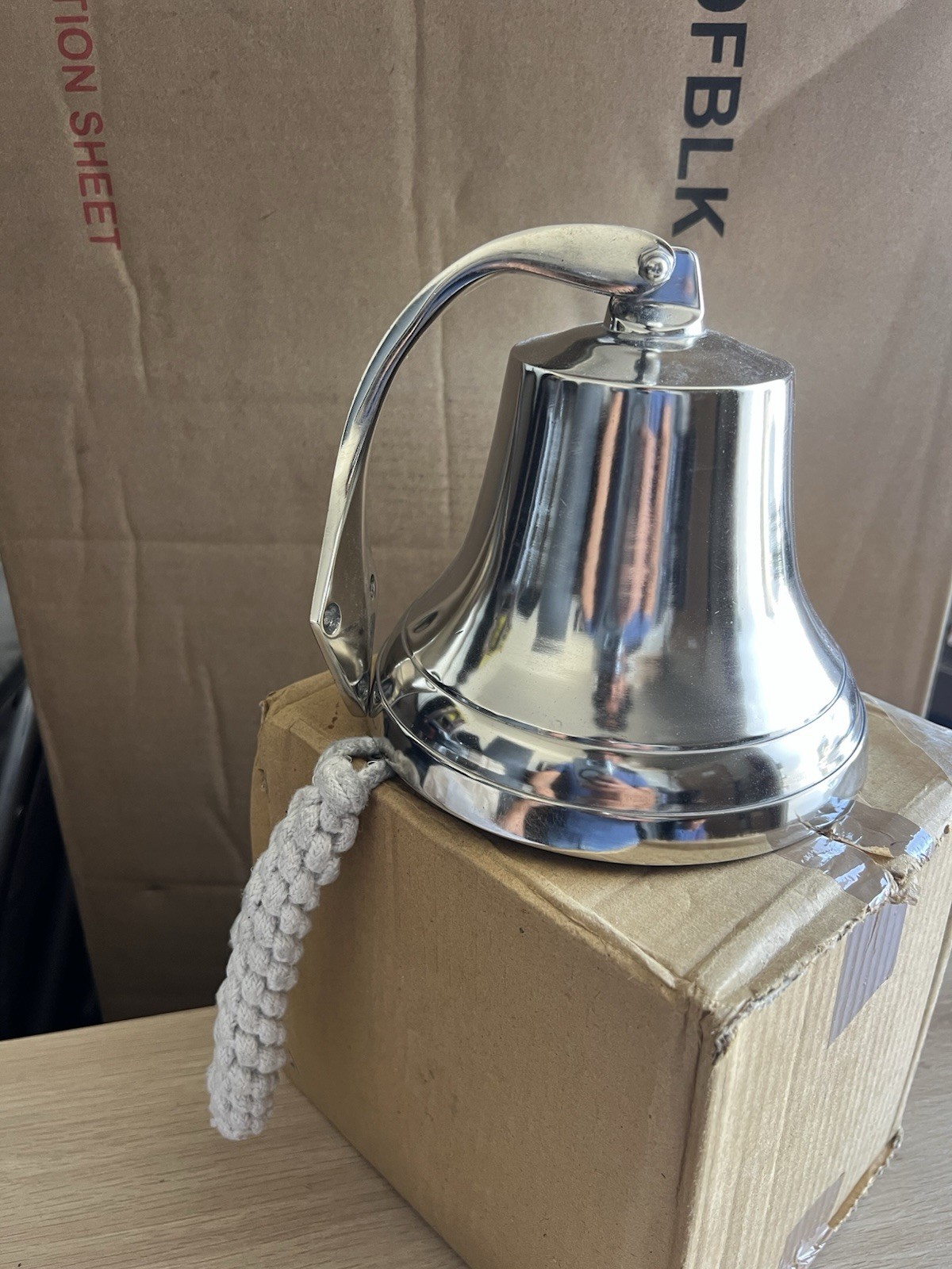 6” Aluminum hanging Bell Polished Chrome Decorative Indoor And Outdoor