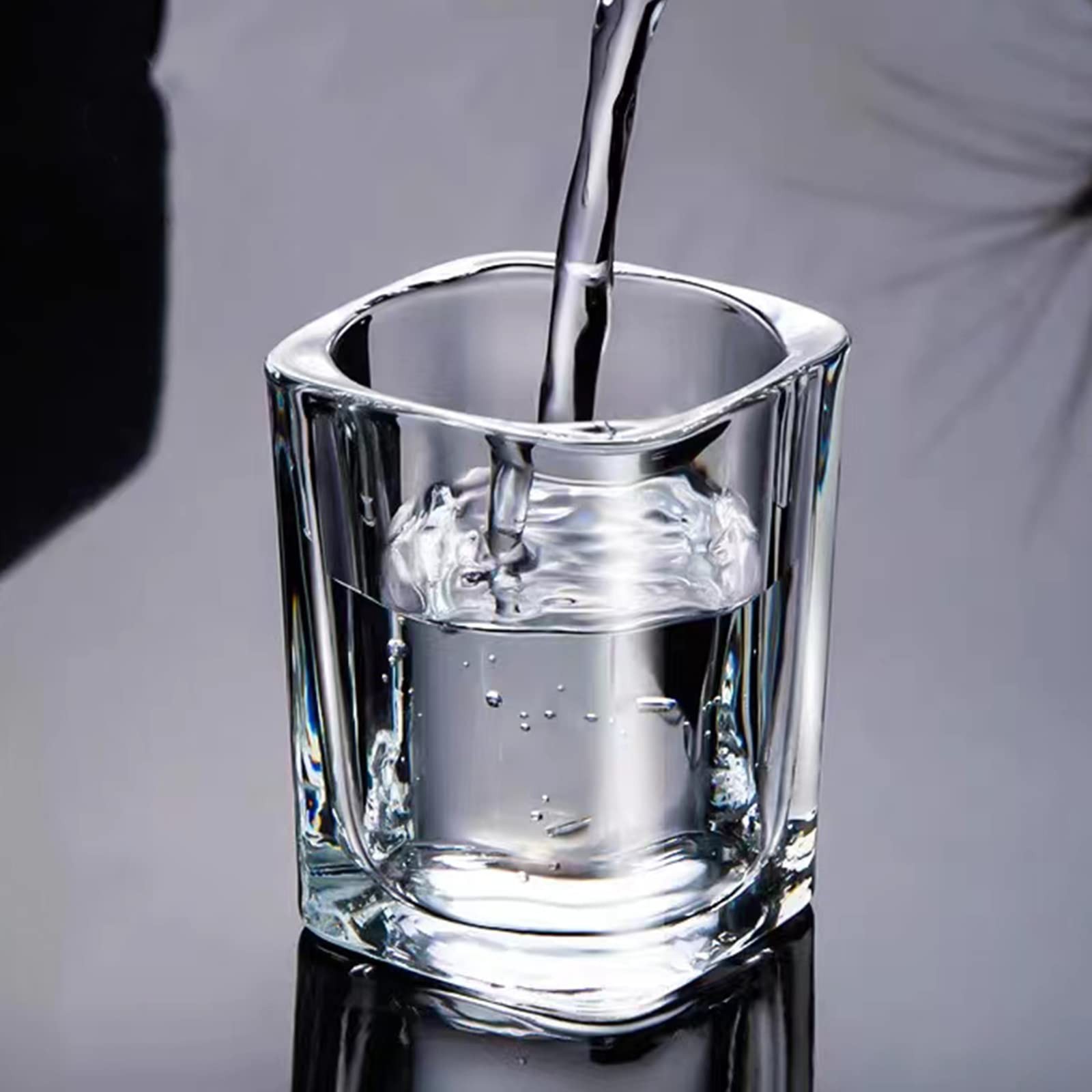 Heavy Base Shot Glasses Set 6 Pack 2.2 Oz Clear Square Shot Glasses