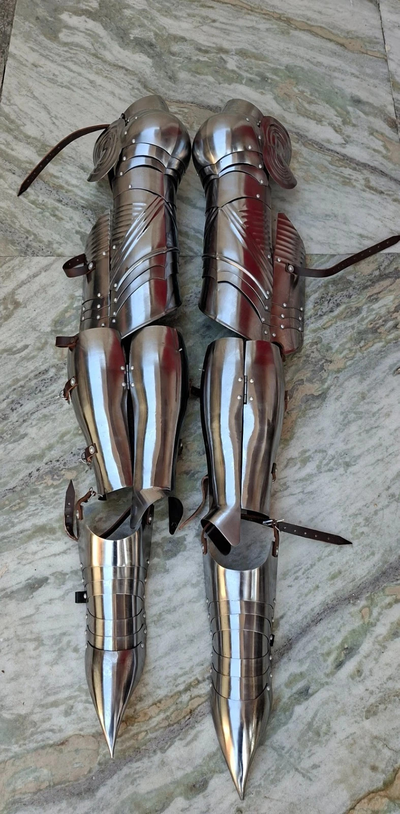 German Gothic Knight Leg Armor Full Steel Gothic Guards Handmade Medieval