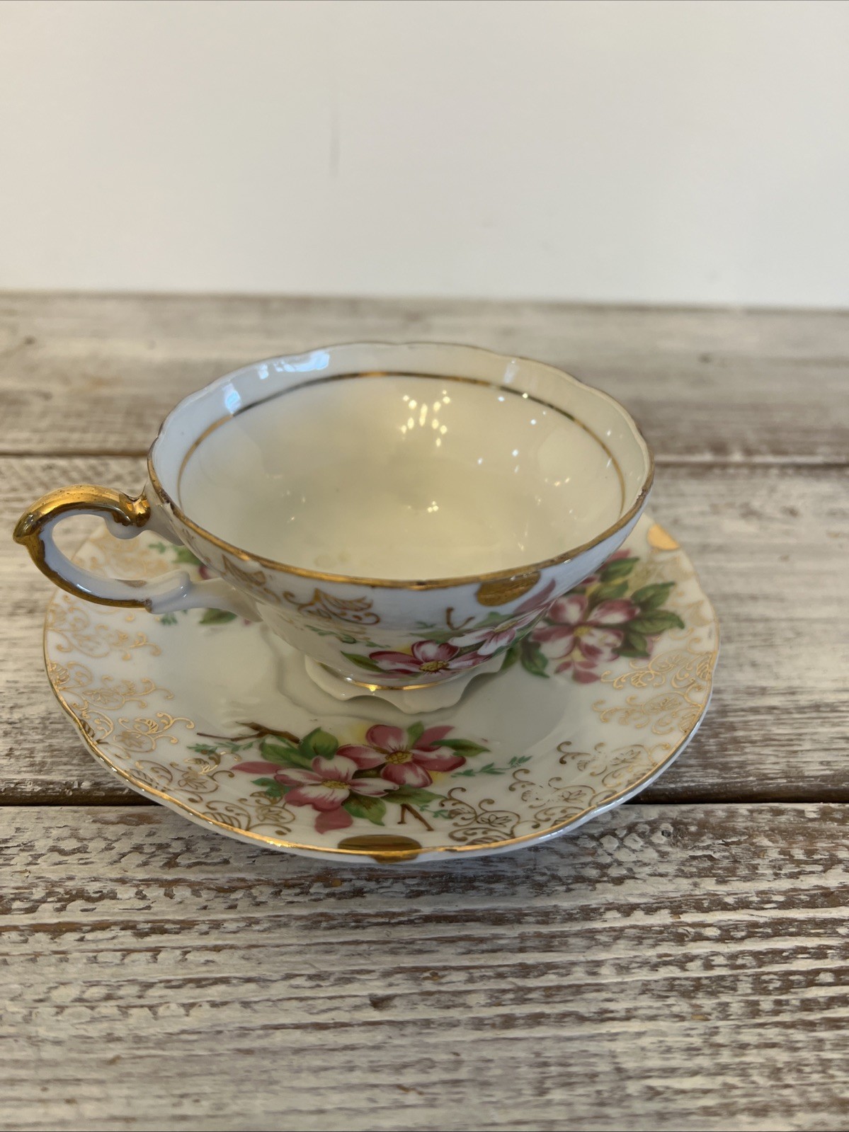 Vintage China Teacup & Saucer Japan Floral