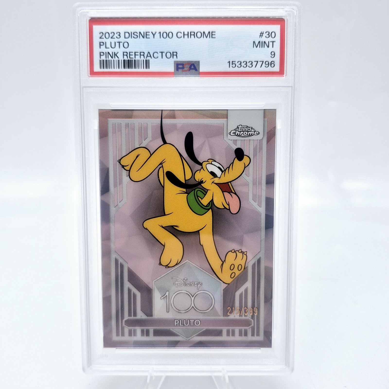 2023 Disney Topps Chrome Pluto #30 PSA 9 Pink /399 1st Edition
