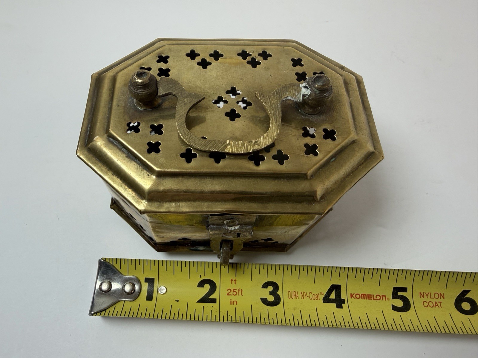 Brass Cricket Box Small Footed Latch Closure Trinket India