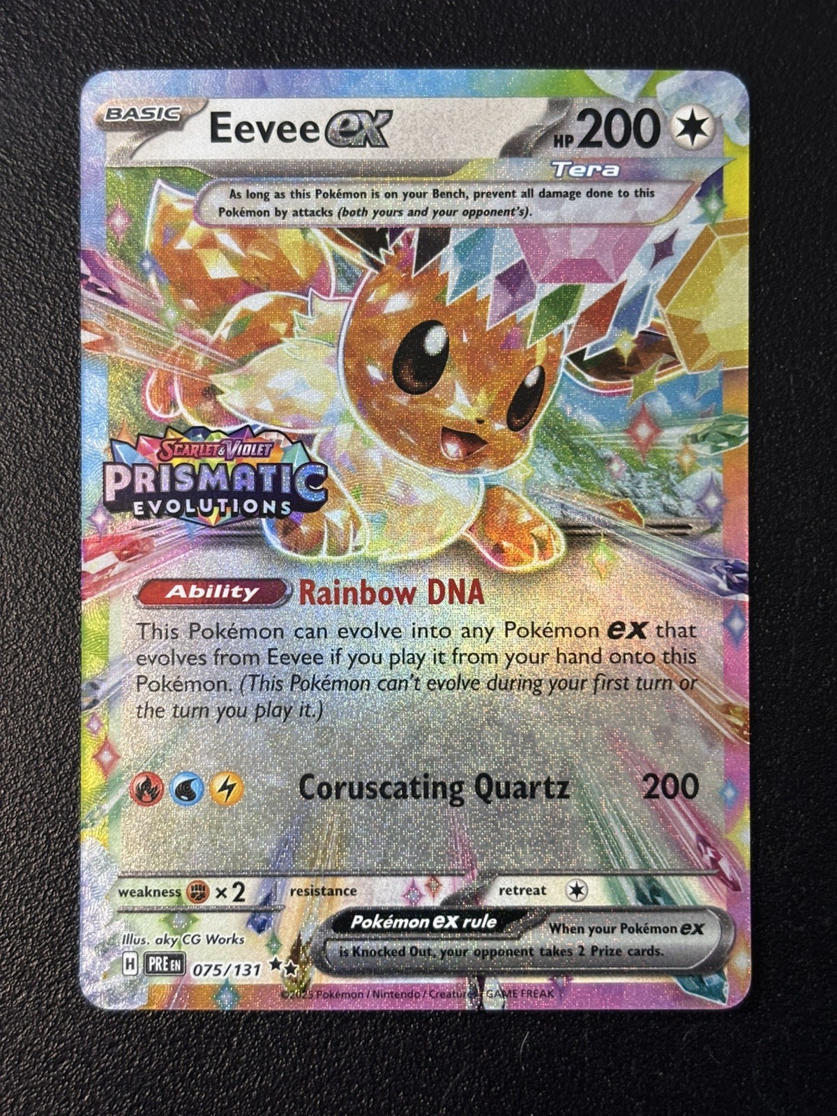 Pokémon Eevee TCG EX Prismatic Evolutions Card 075/131 Stamped Sealed Promo