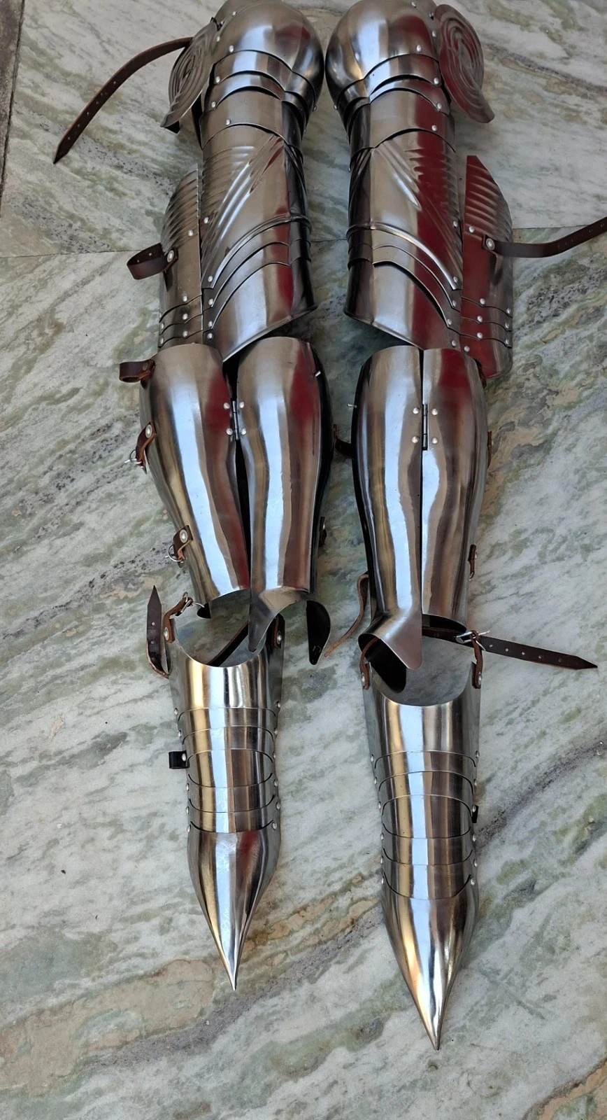 German Gothic Knight Leg Armor Full Steel Gothic Guards Handmade Medieval