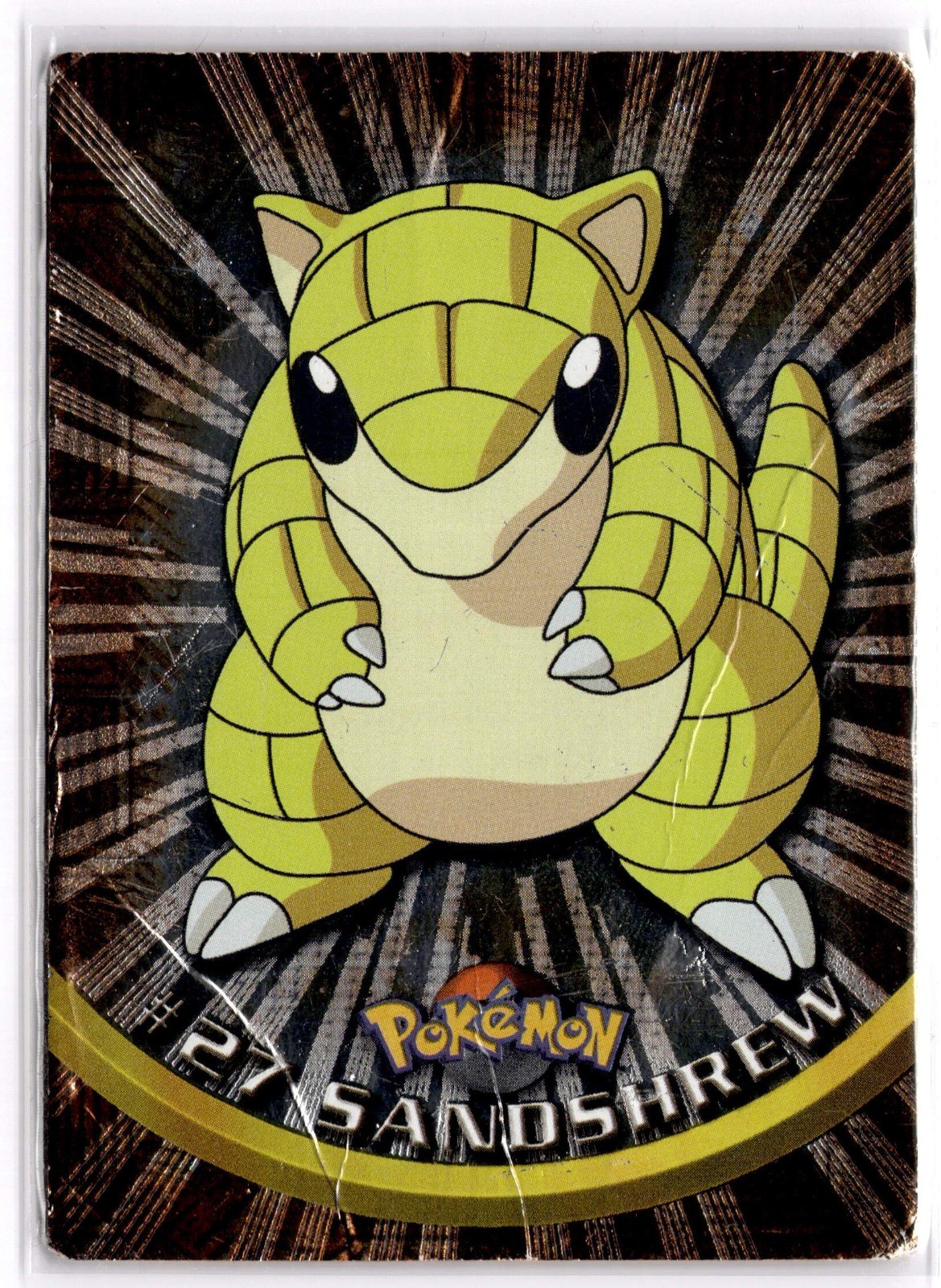 Pokemon Sandshrew 27 (Black) Topps Foil Holo TV Animation Edition Series 1 DMG