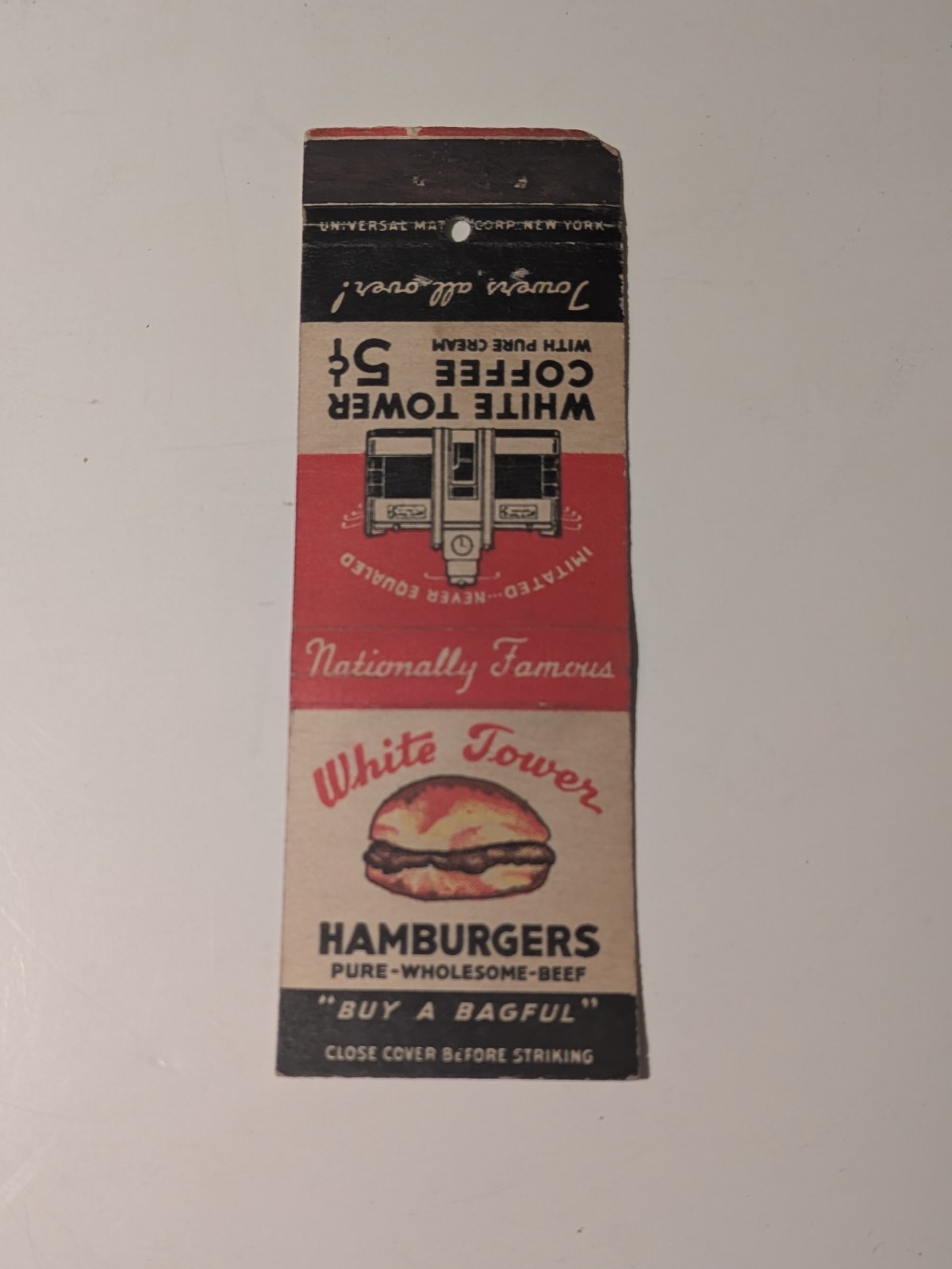 1940s White Tower Hamburgers & Coffee With Pure Cream. “Buy A Bagfu!” $8.99