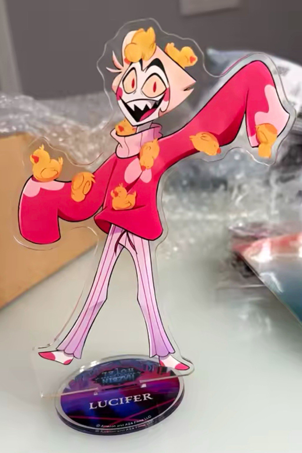Lucifer Covered in Ducks Acrylic Standee Hazbin Hotel 5 Inch
