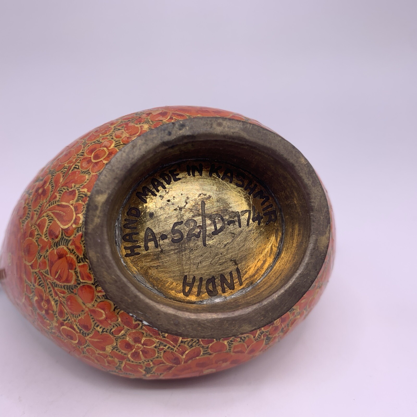 Kashmir Beggars Bowl Kashkul India Laquer Brass Vintage