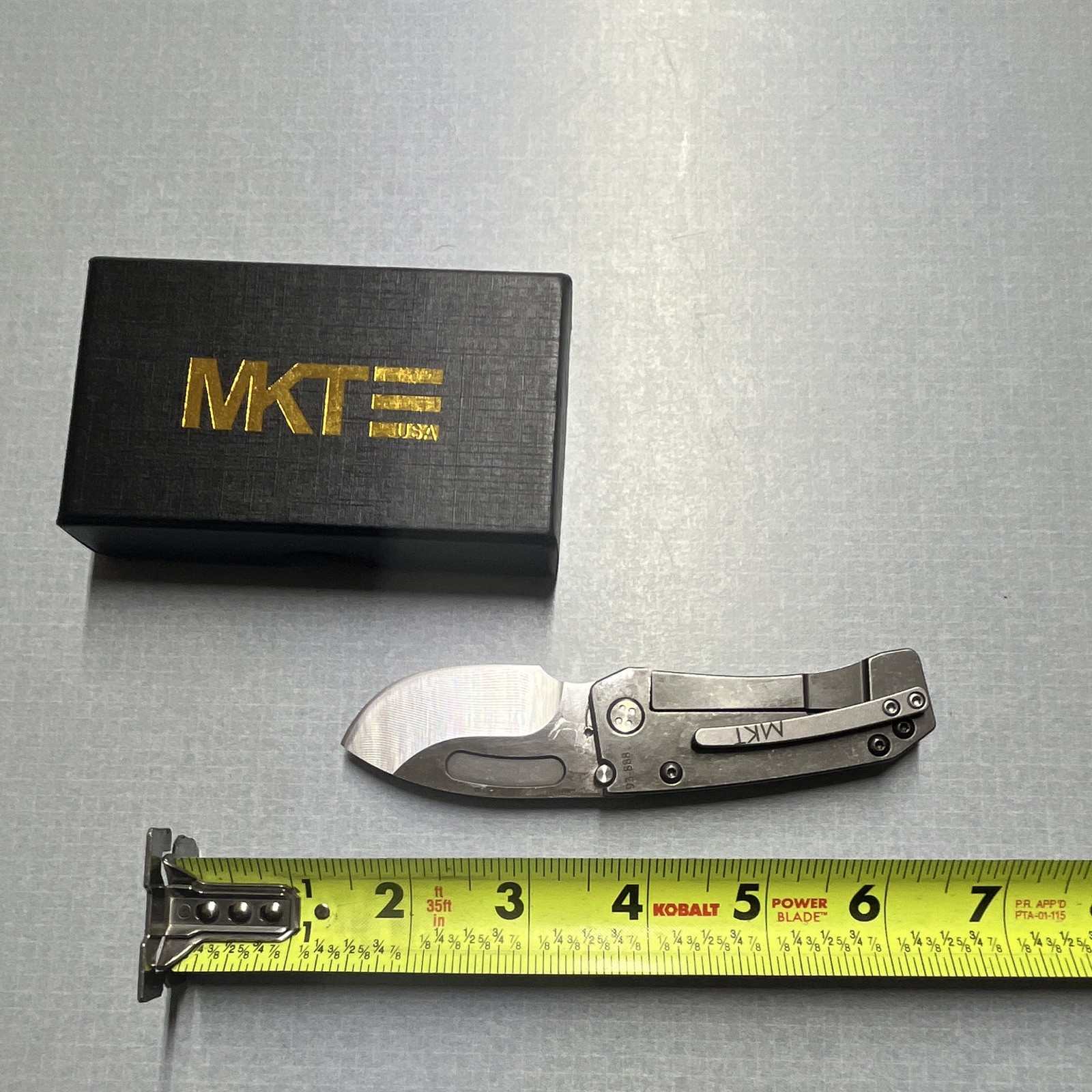 MKT USA 93-427 Titanium Handle Stainless Sheepsfoot Frame Lock Pocketknife