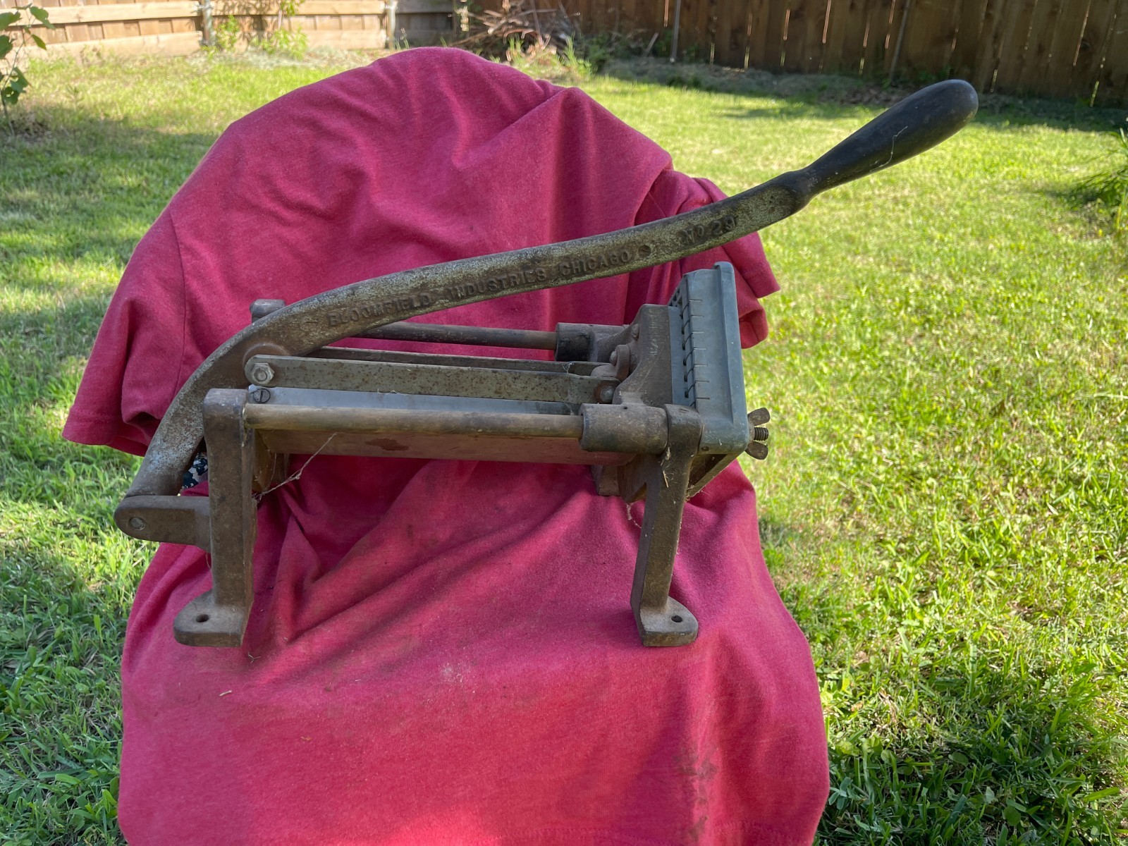 Bloomfield No. 29 French Fry Cutter Cast Iron Press Heavy Chicago, ILL.