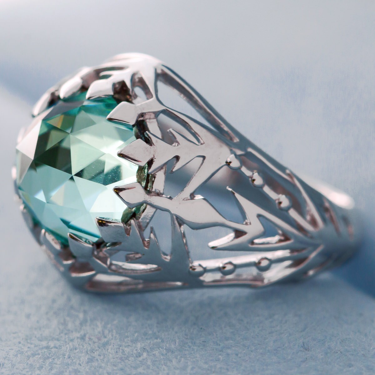 Disney X RockLove NEW ‘Frozen’ Elsa Filigree Crystal Ring – Silver – Size 5