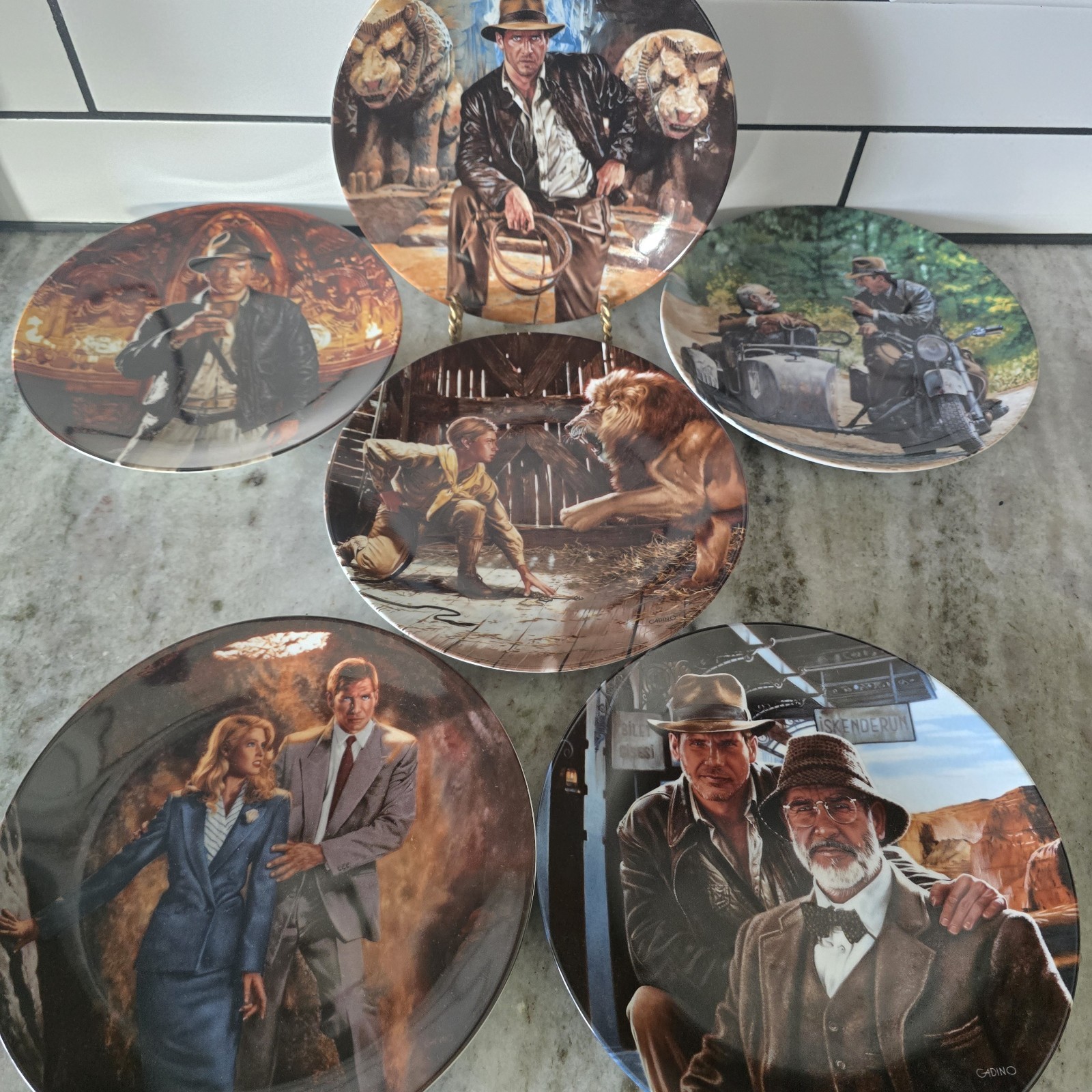 The Adventures Of Indiana Jones Collectible Plates Lot Of 6 NIB 1989 80s Movie