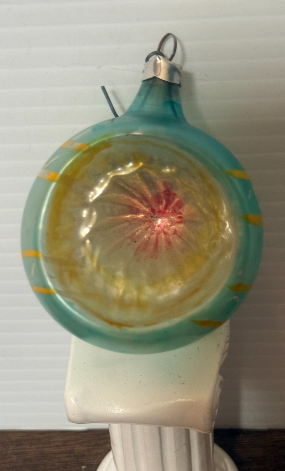 VTG Mercury Glass Ornament Indent West Germany approx 3″