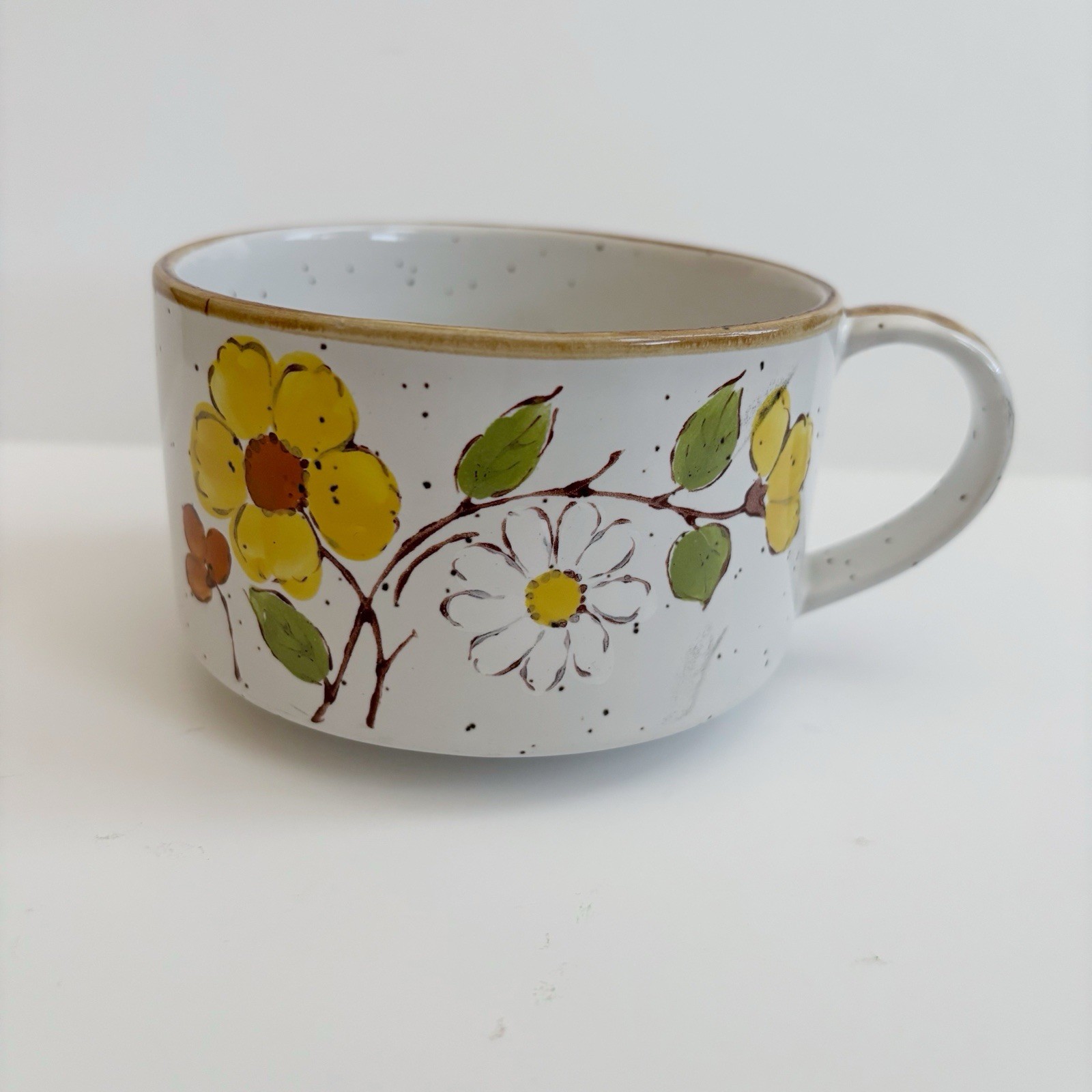 Vintage Sunflowers Soup Bowl Mug Korea JMP Casualstone #305