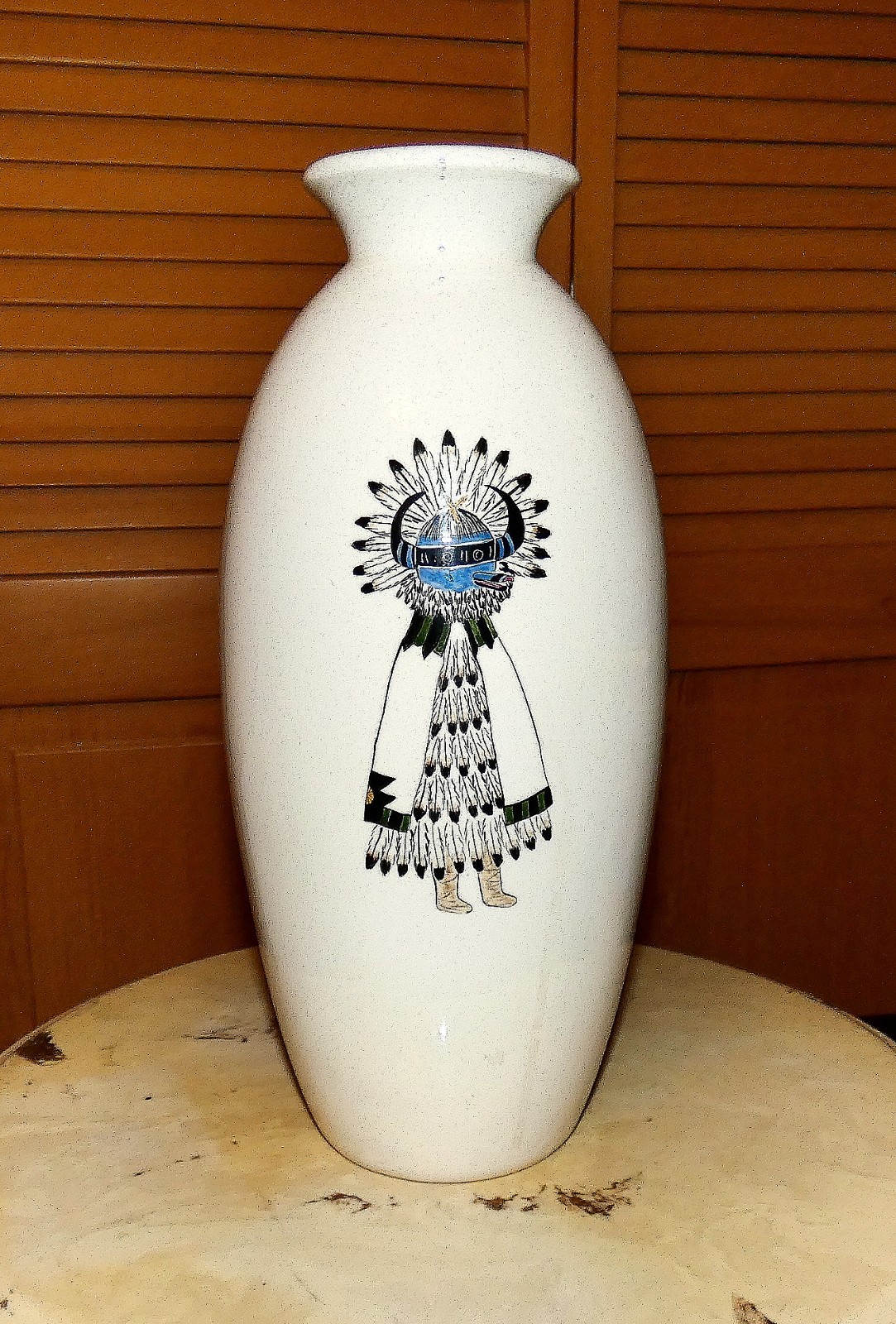 12″ Ceramic Vase, Sio Salako Mana (female) Zuni / Hopi Katchina, signed Howard