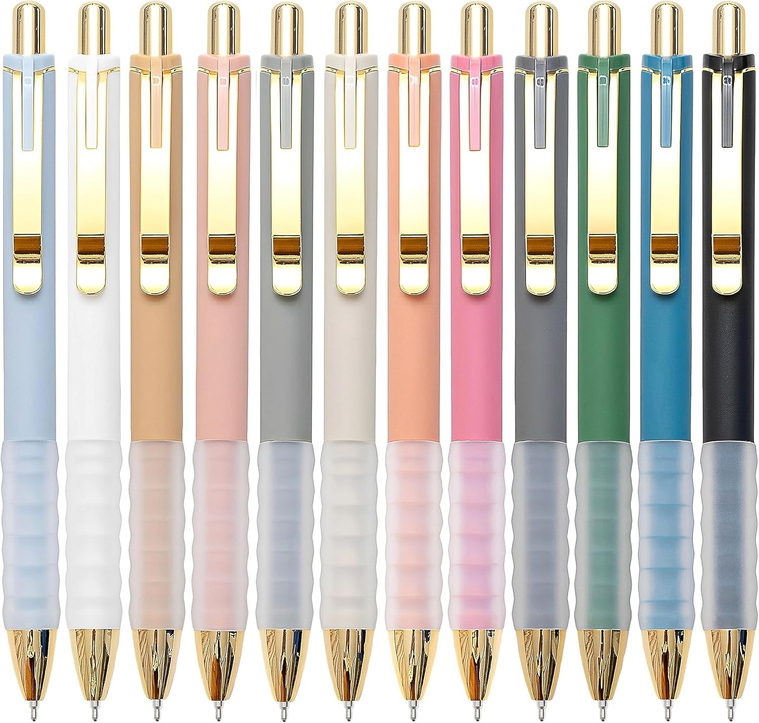 Linbsunne Ballpoint Pens Black Medium Point 1mm Pen with Super Soft Grip 12 pcs