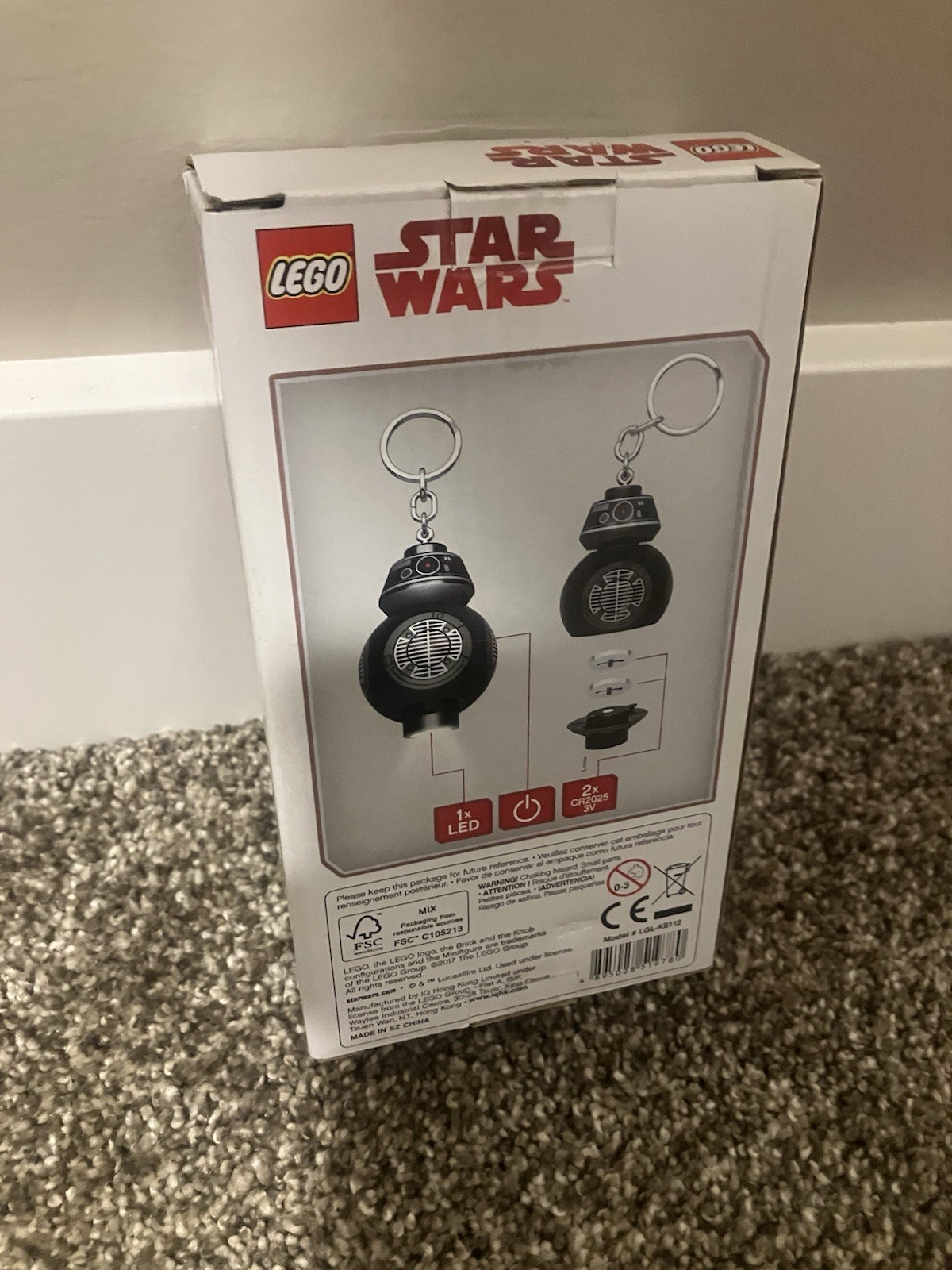 LEGO Star Wars: BB-9E LED Key Light Black/White/Silver NEW Keychain Light Toy