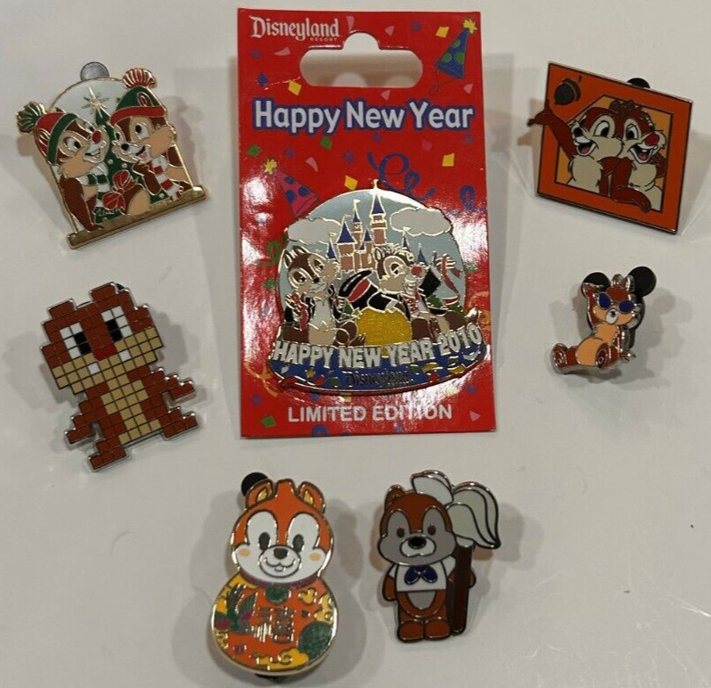 HTF Disney Chip N Dale Seven (7) Various Pin Starter Kit Lot As Shown in Picture