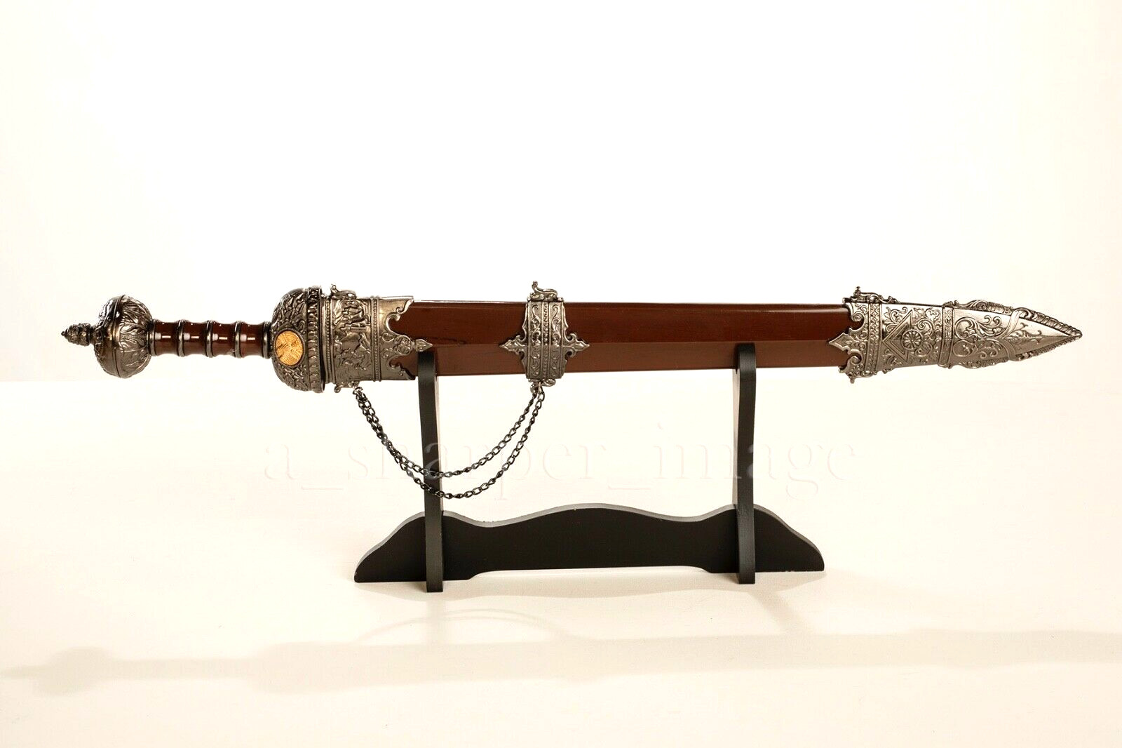 31″ Roman Legion Gladius Sword Maximus Centurion, Scabbard & Display Stand SOLID