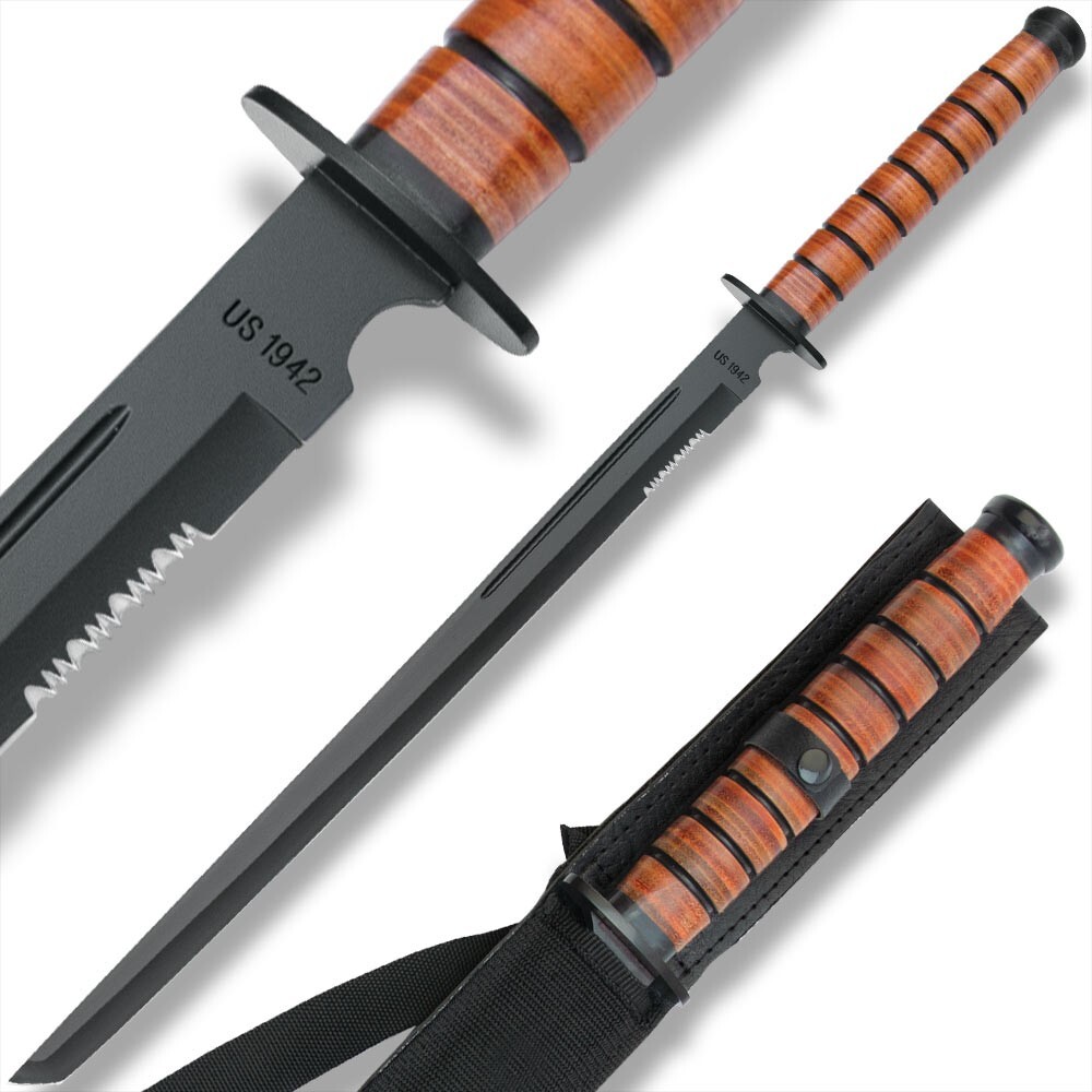 1942 US Combat Sword with Sheath | USMC Replica | Shoulder Strap | Overall 27.5″