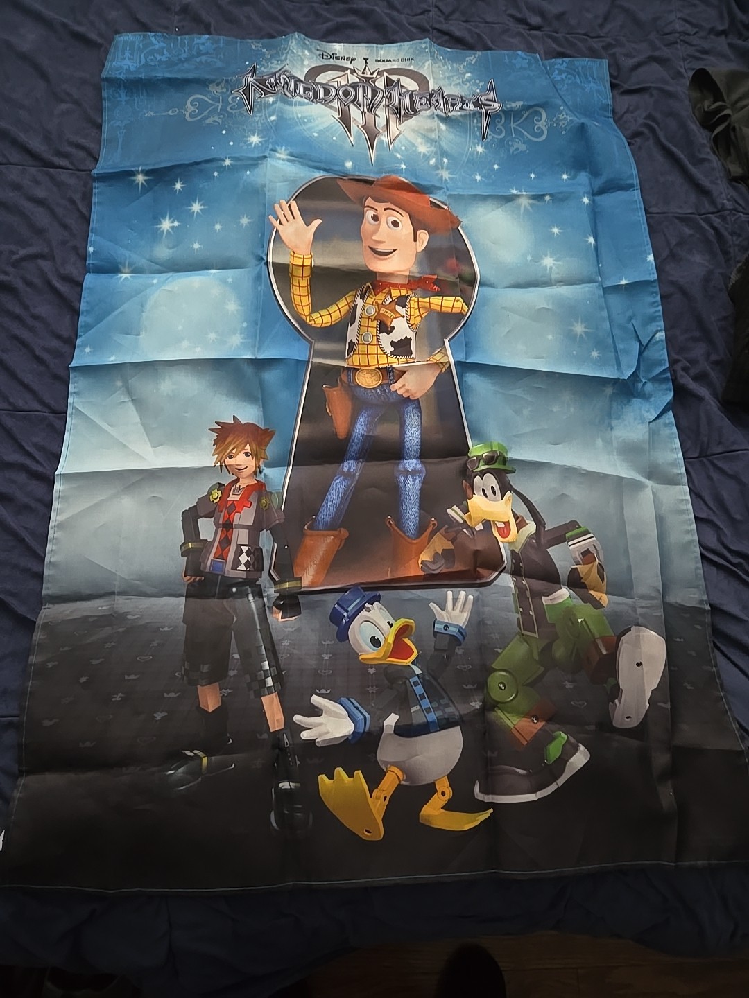 Disney Kingdom Hearts & Square Enix Promotional Fabric Poster Flag -Toy Story