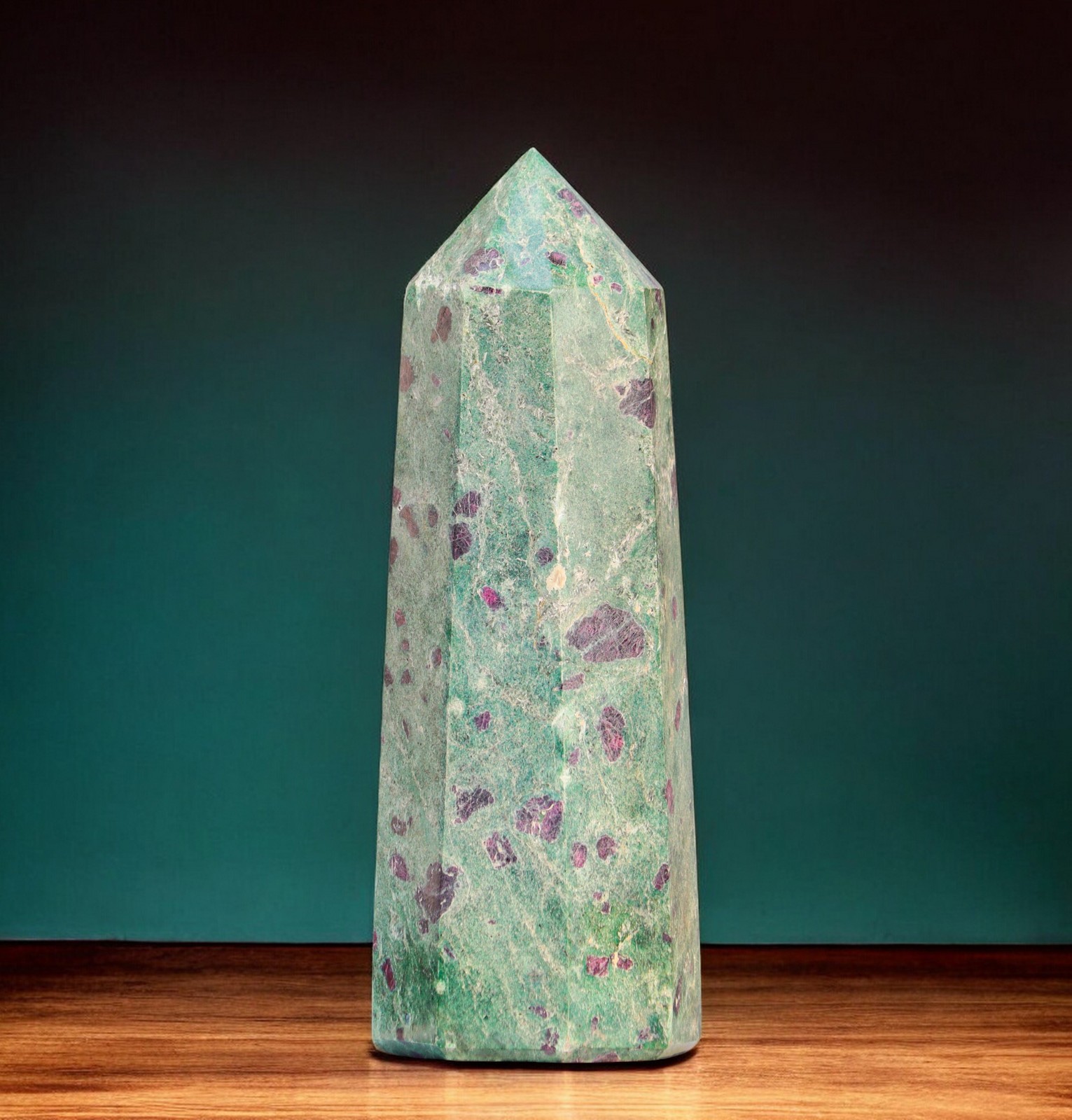 190mm Ruby Fuchsite Mineral Specimen , Home Decoration Reiki Stone Tower Point