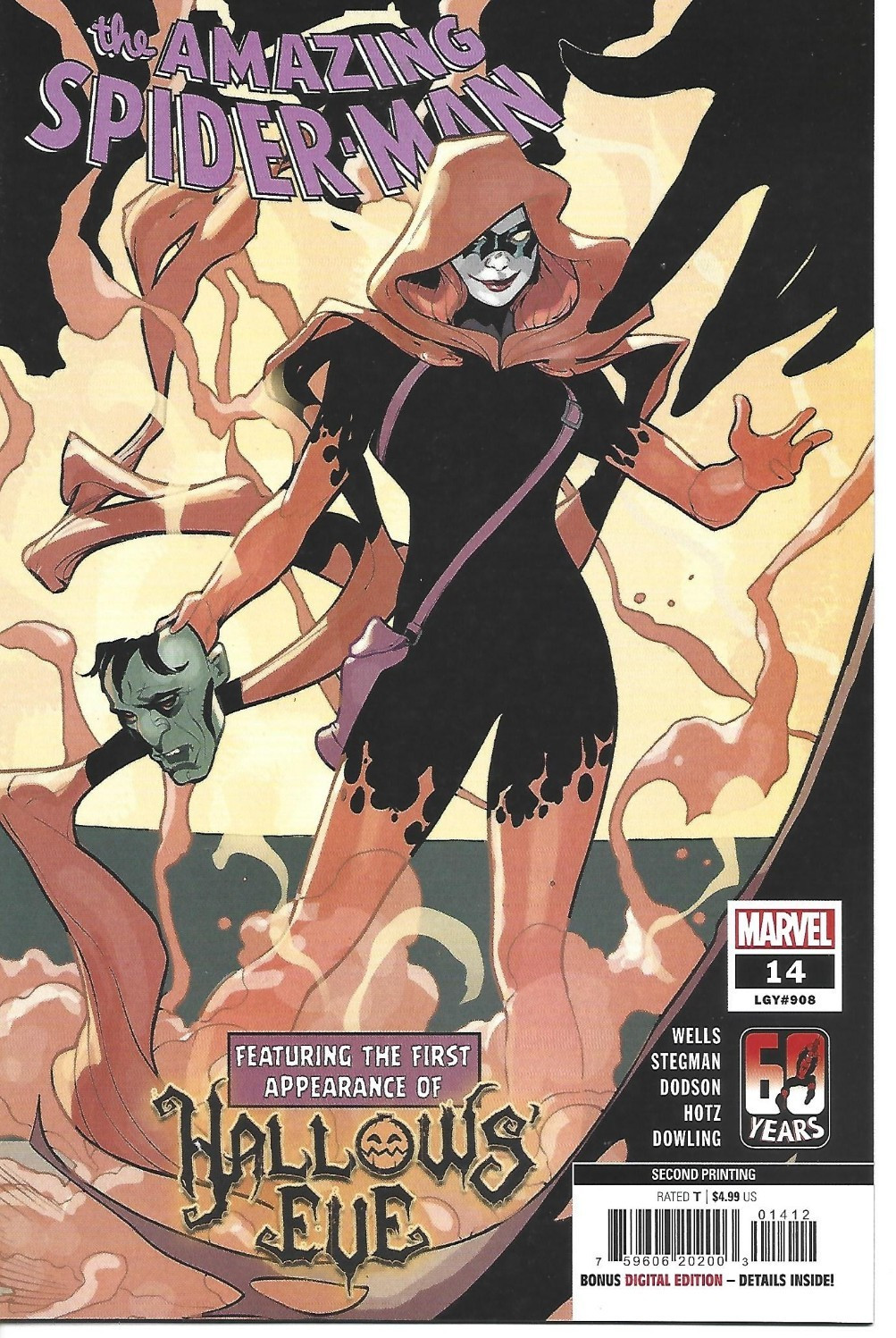 AMAZING SPIDER-MAN #14 2ND PRINT TERRY DODSON VAR MARVEL COMICS 2023 BAG BOARD