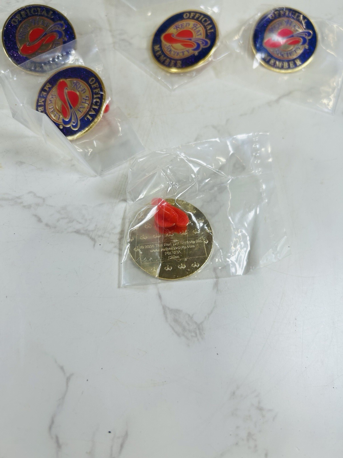 Red Hat Society Official Member Lapel Pin Lot Of 5