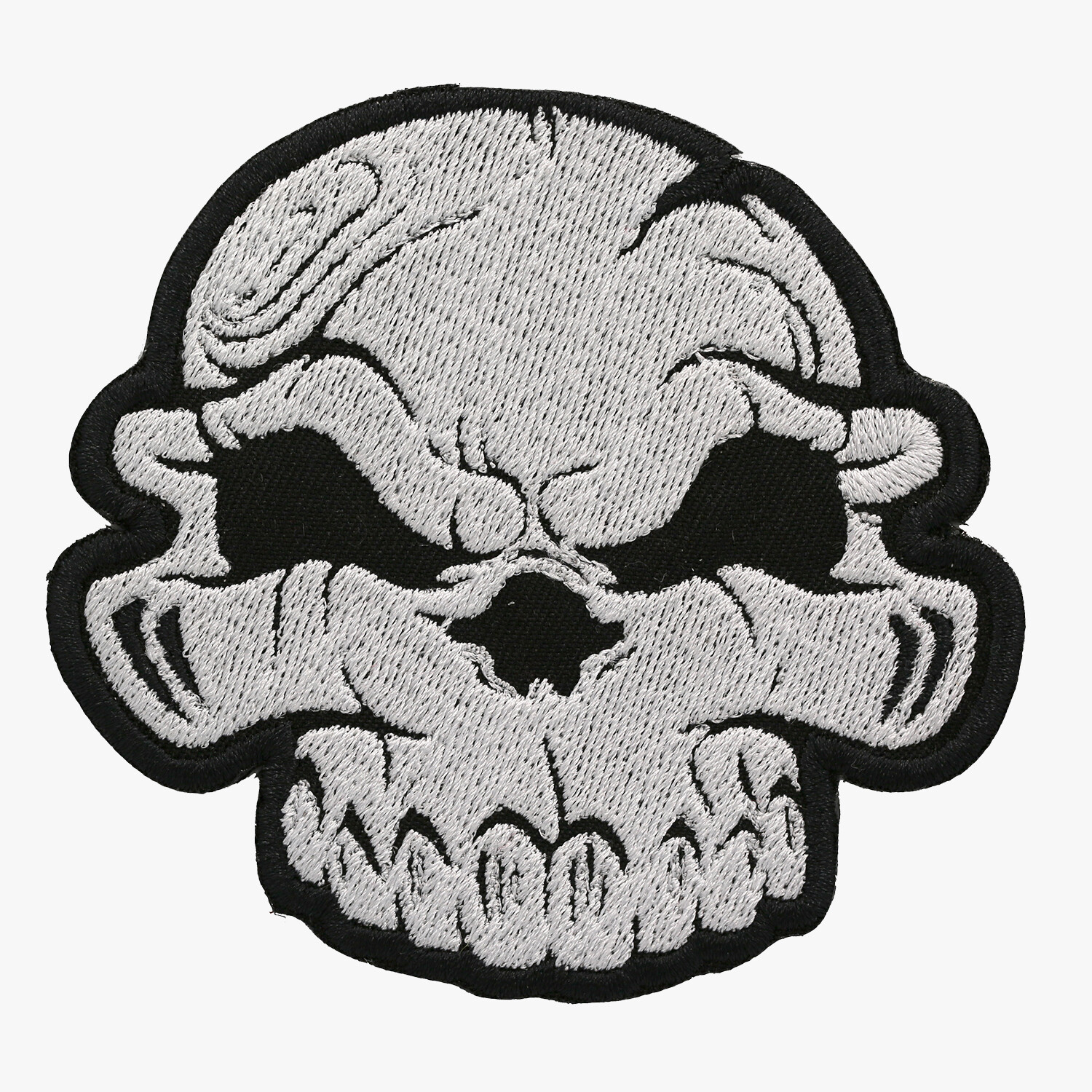 Skull black white silver BIKER embroidered Free shipping 2 for $7 iron on sew on