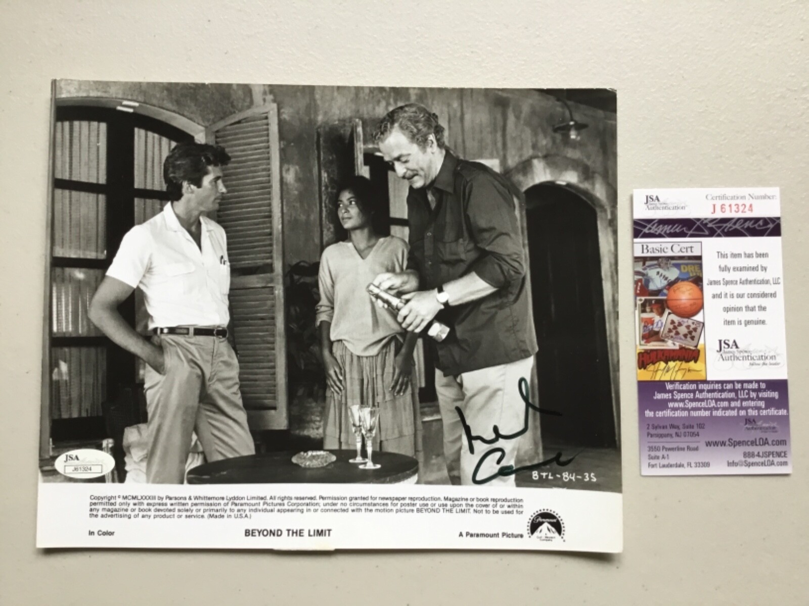 Rare Michael Caine Signed 10X8 B&W Photo – JSA (James Spence) COA