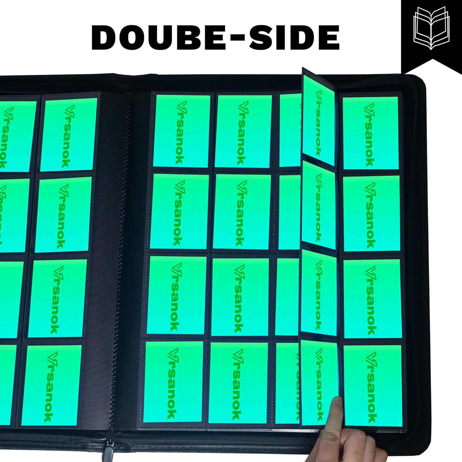 16 Pocket Trading Card Binder – Holds 1280 Cards, Large Capacity 4X4 Card Album
