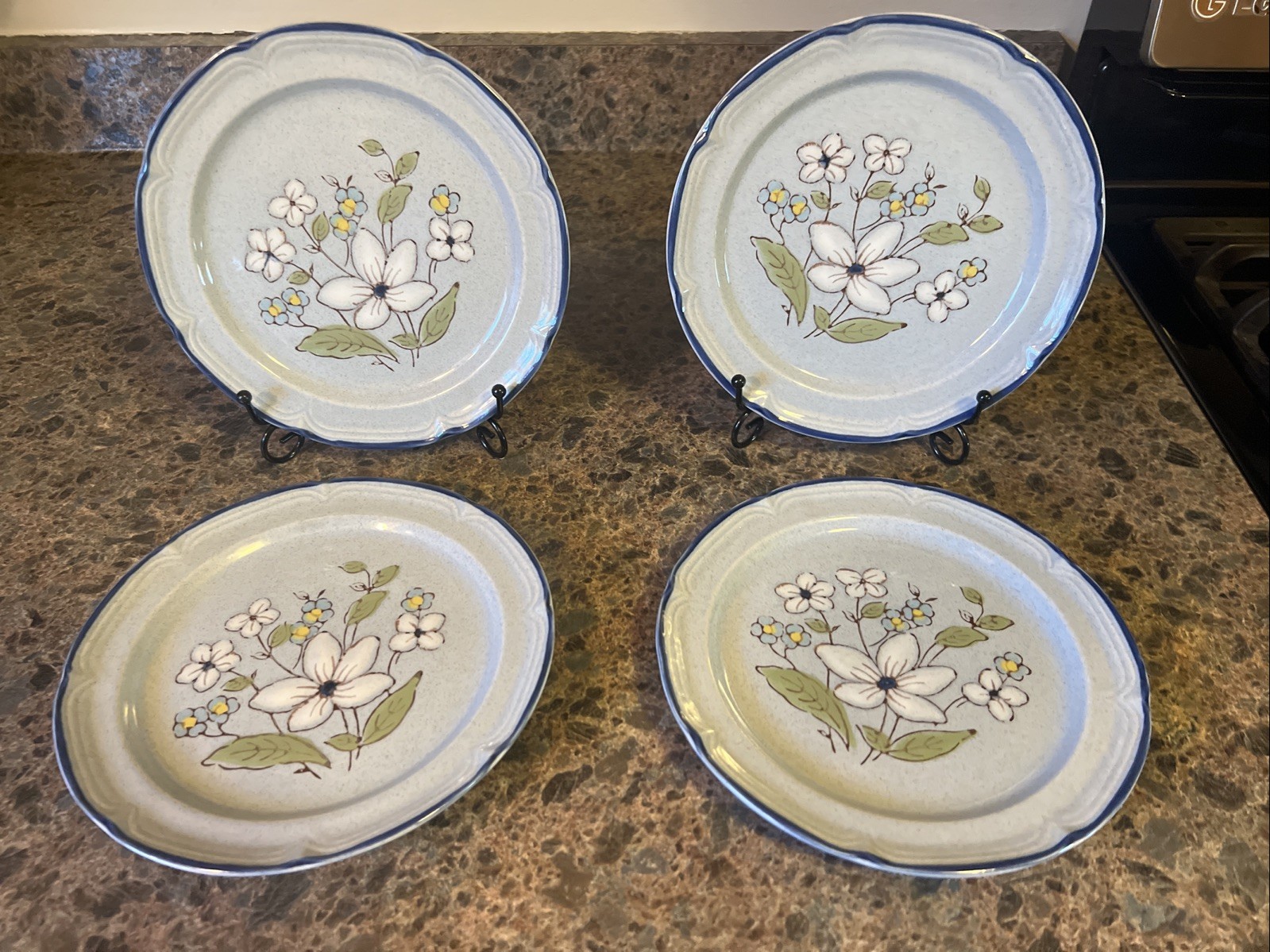 (4) Intl. China Co. Country Cousins “Jennifer” Stoneware Salad Plates