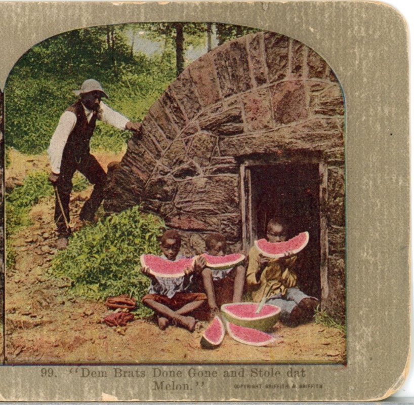 Dem Brats Done Gone & Stole Dat Melon–Stereoview #LE80