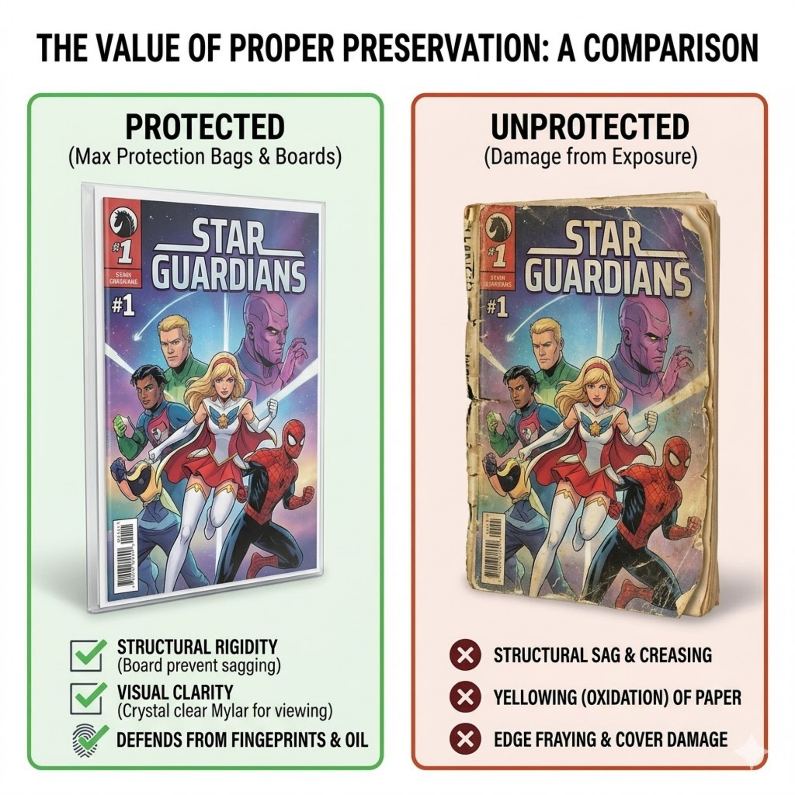 500 Thick Current Modern Comic Book Bags and Boards – 7″X10-1/2″ – Acid Free