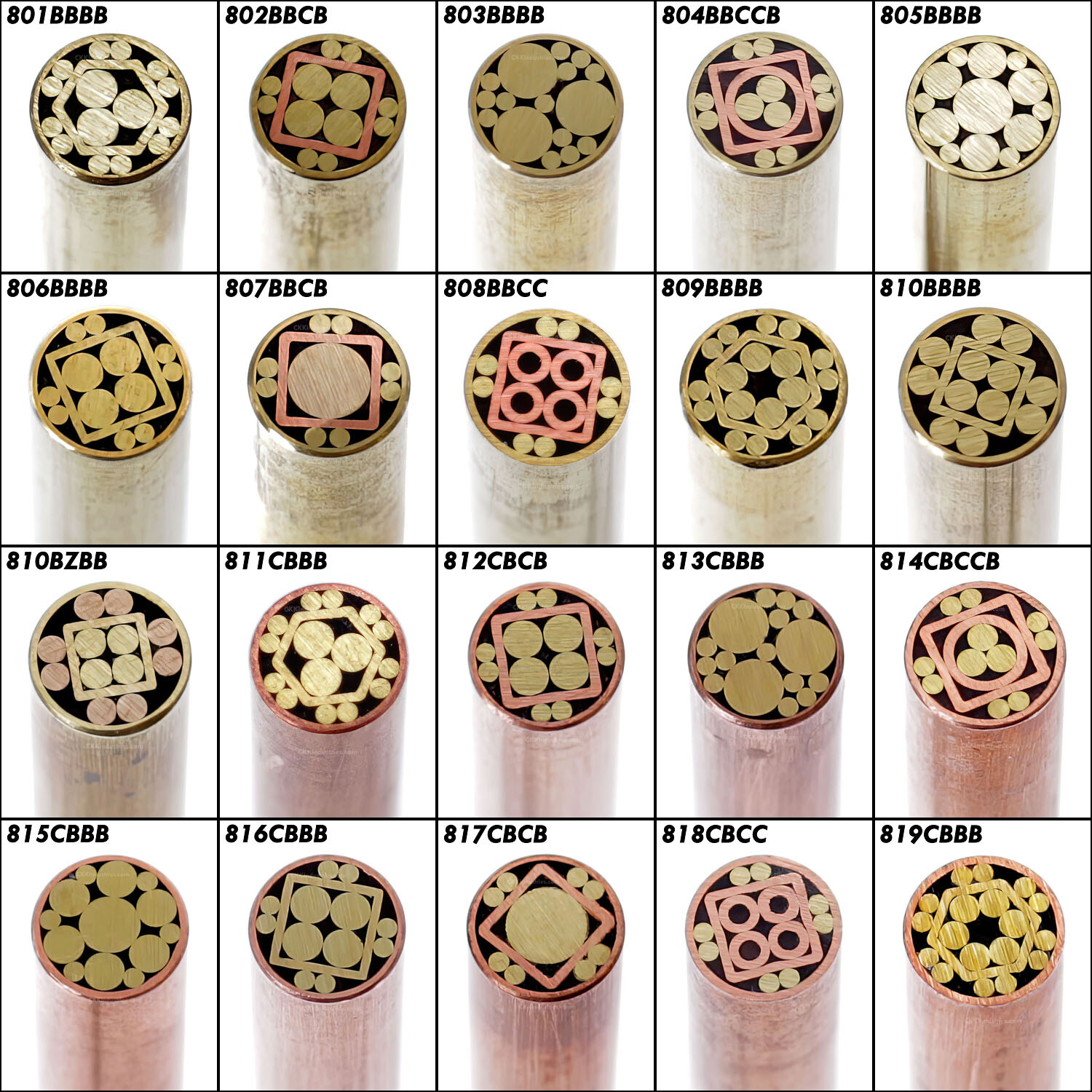 Mosaic Pins – (0.250 (1/4) Inch Diameter) – (101 Different Rod Options)