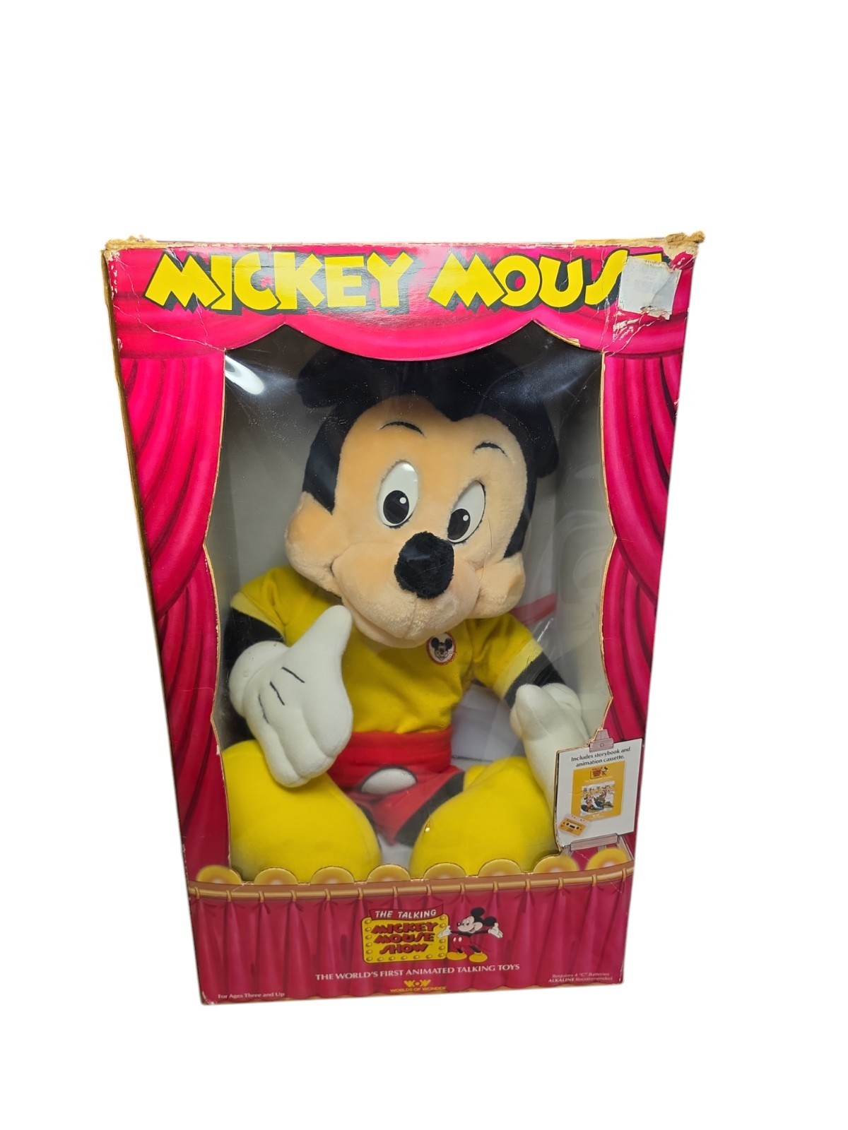 Worlds Of Wonder Disney Talking Moving Mickey Mouse 4 Books/4 cassettes Works!