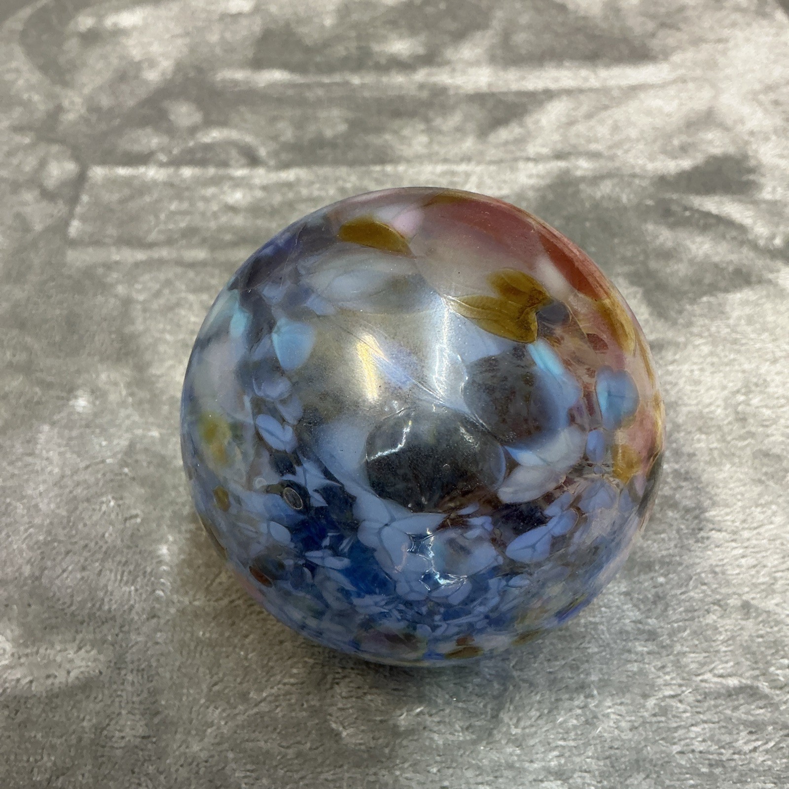 Hand Blown Glass Ball Float From The Mill Casino Oregon Blue multi color Beach