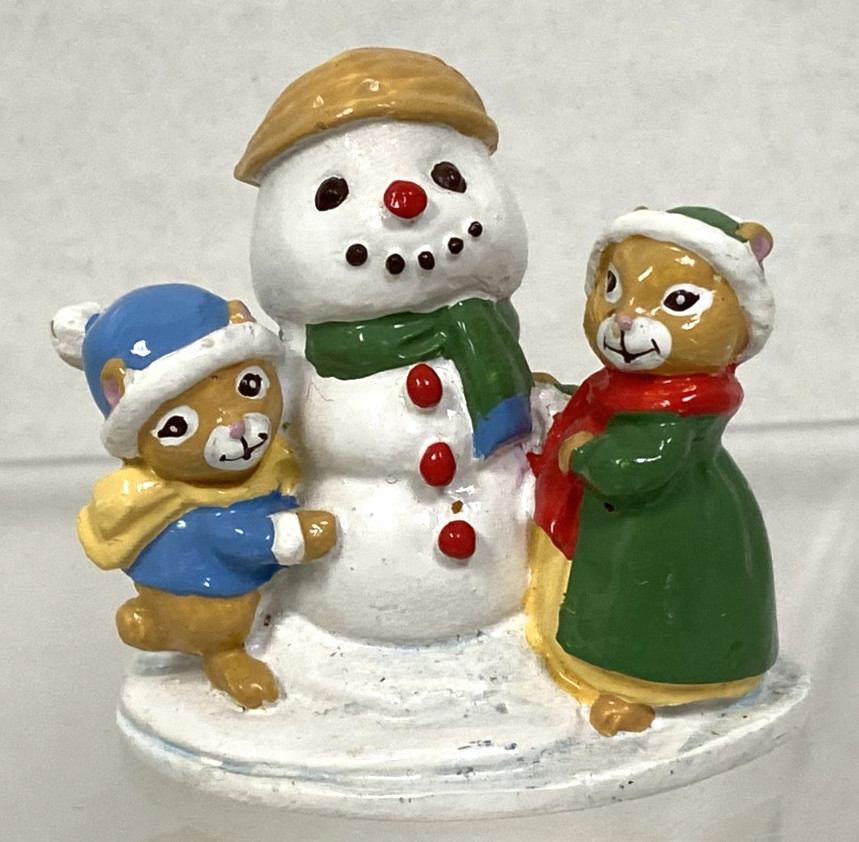 Forest Friends Tag Snowball Friends Mice Snowman Christmas Figurine Decoration