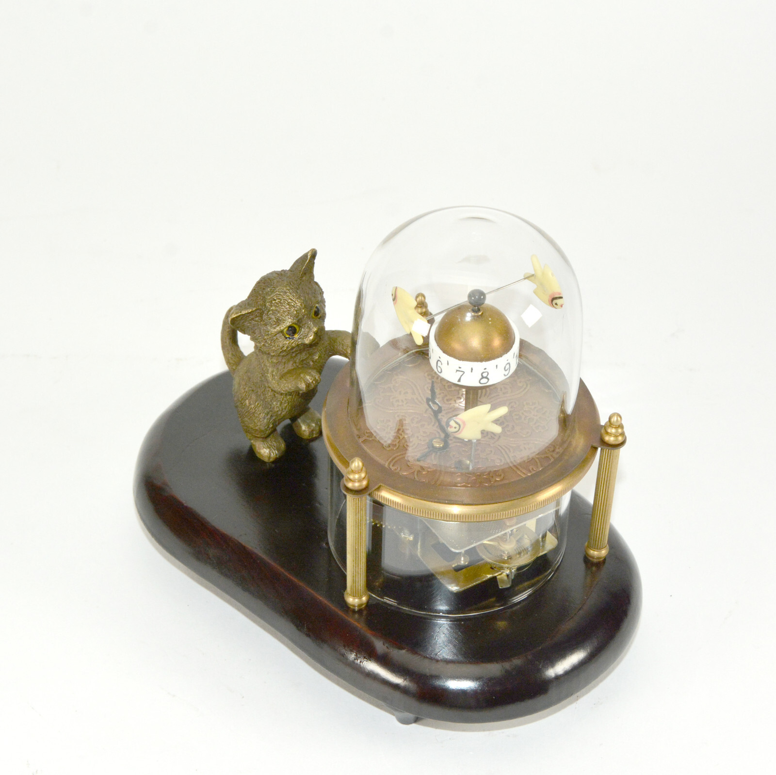 ANIMATED KITTEN CAT CATCHING FISH NOVELTY CLOCK – See Video