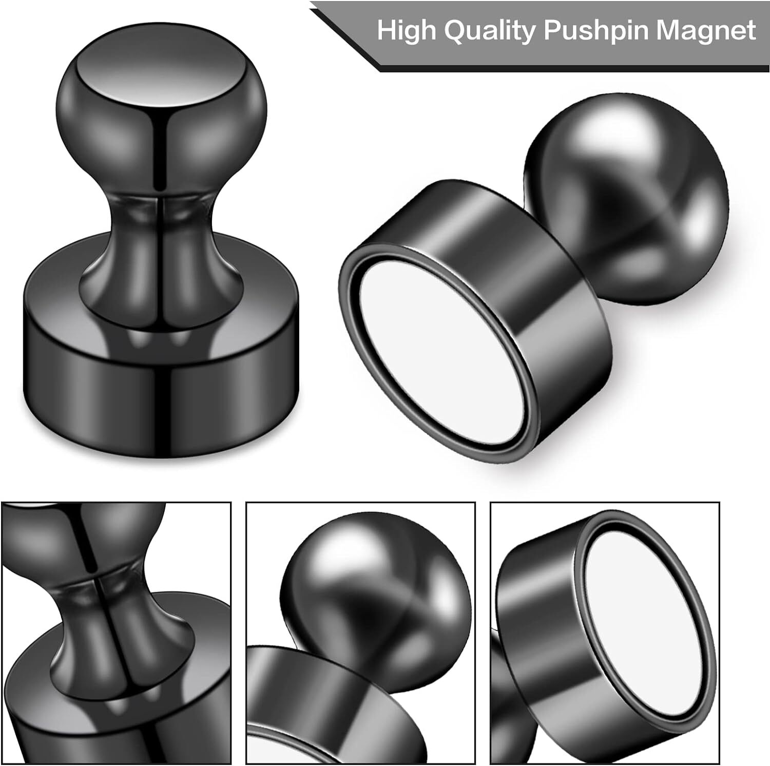 20× Mini Fridge Magnets Whiteboard Refrigerator Strong Metal Magnets Push Pins