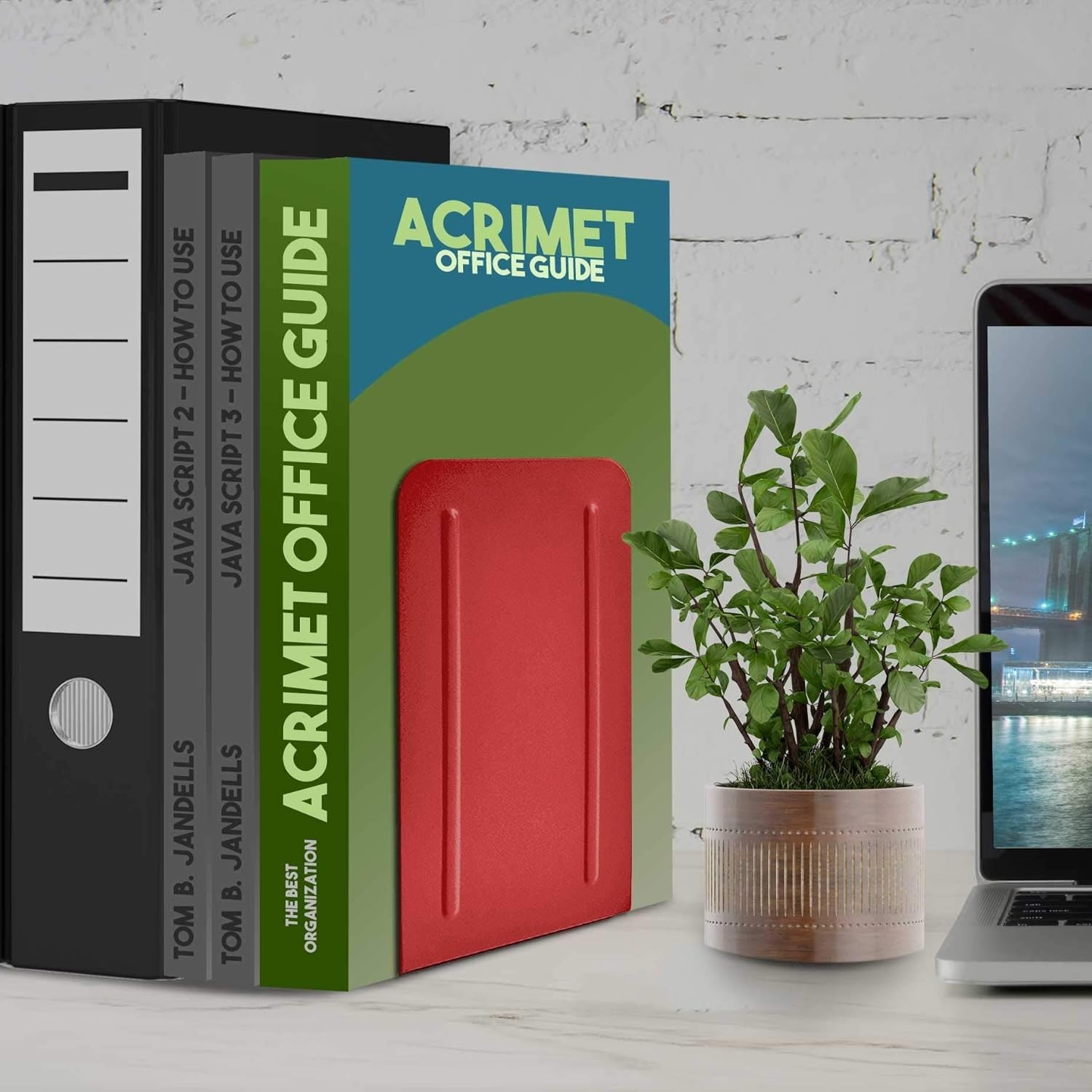 Compact Heavy-Duty Book Ends with Non-Slip Base, Perfect for Home & Office