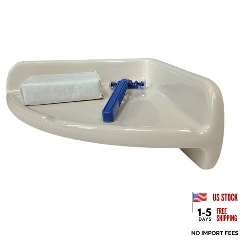 Beige Almond Bone Ceramic Tile Shower Corner Shelf Tray Soap Dish Shampoo