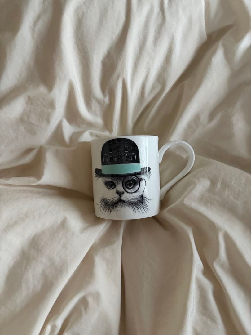 Fortnum & Mason Eau de Nil Cat Hat Mug Cup Rory Dobner