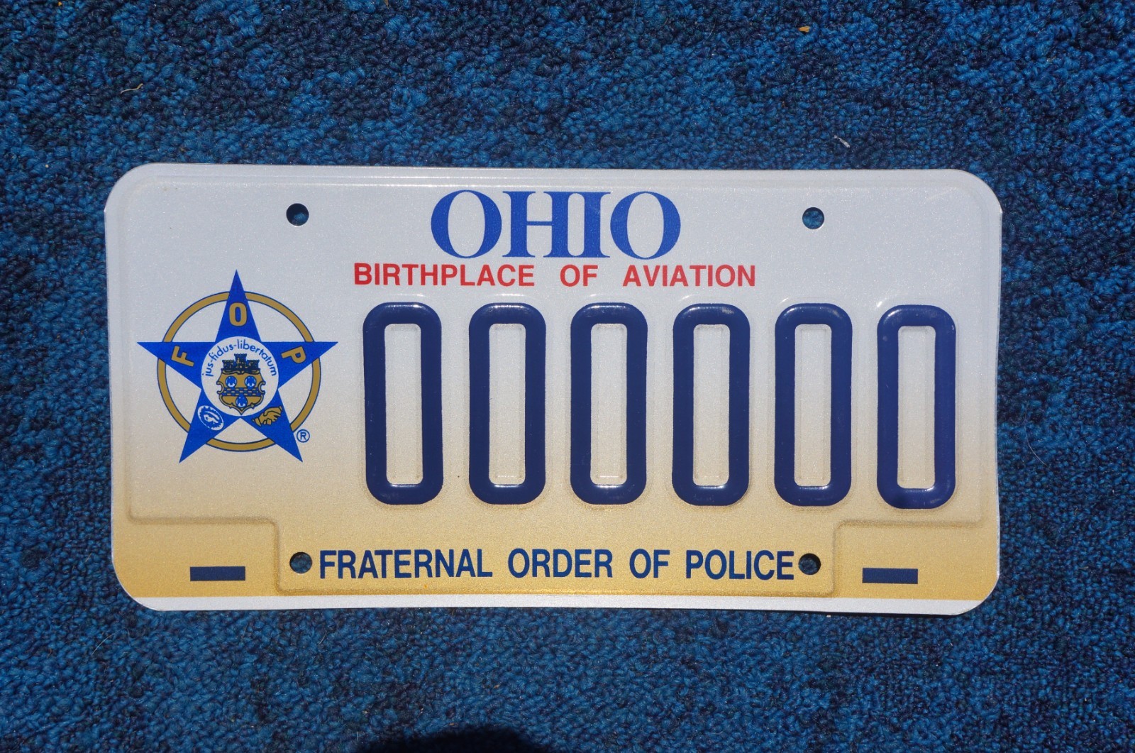 Ohio Sample Star License Plate Embossed Police Sample